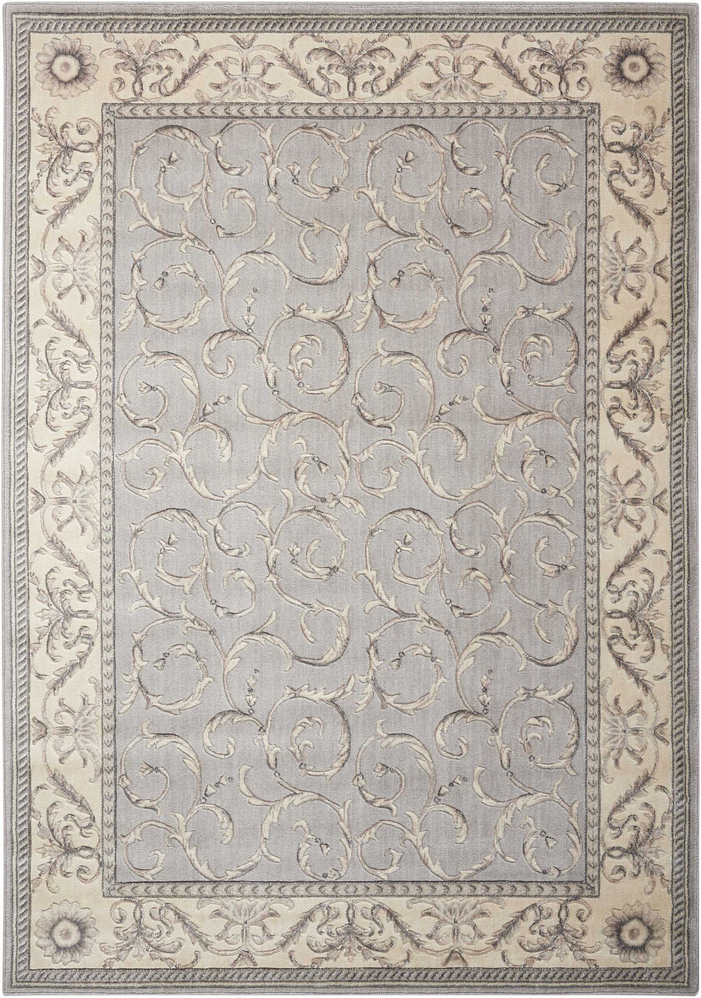 Nourison Home Somerset ST02 Silver  Traditional Machinemade Rug