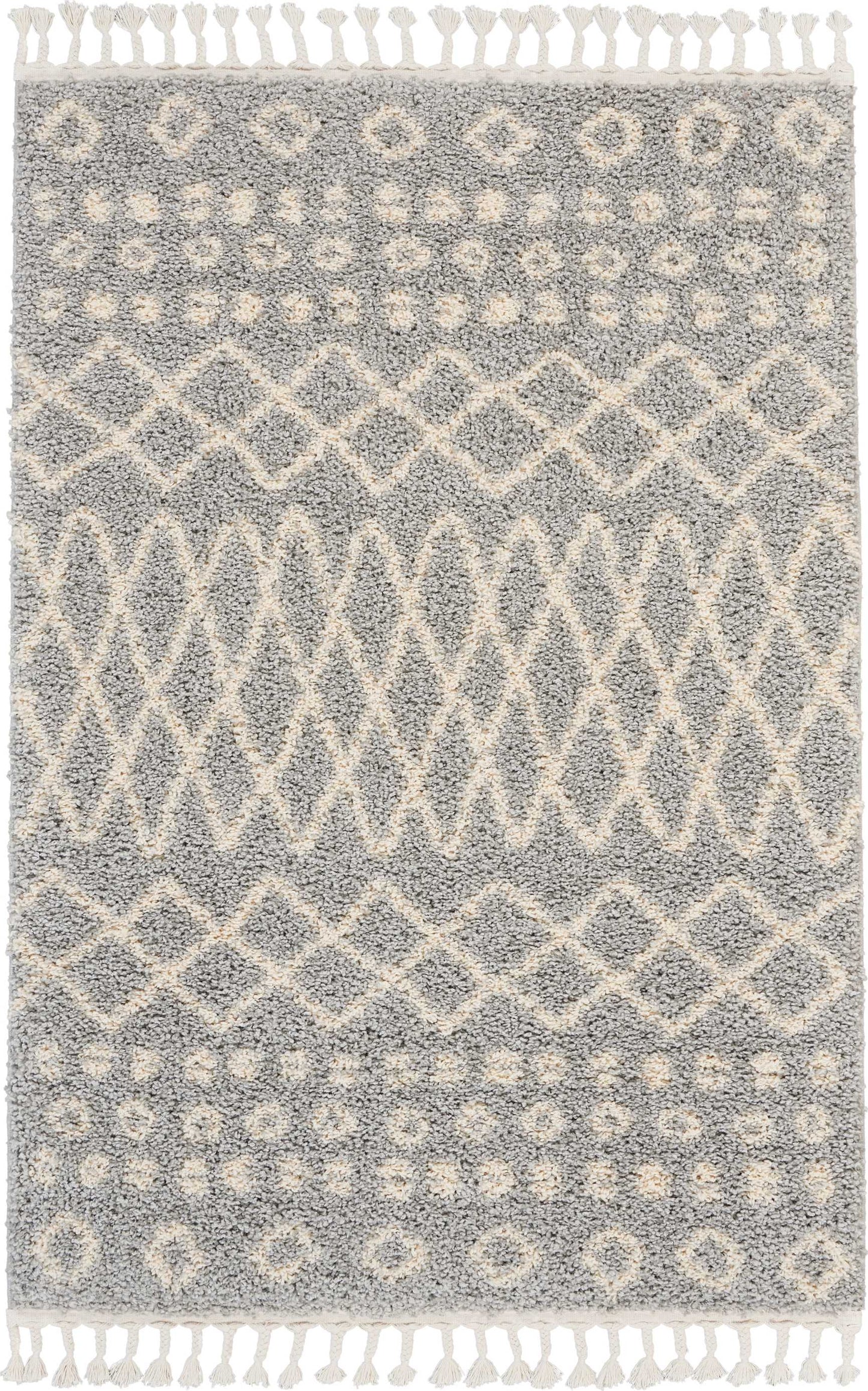 Nourison Home Moroccan Shag MRS02 Silver  Transitional Machinemade Rug