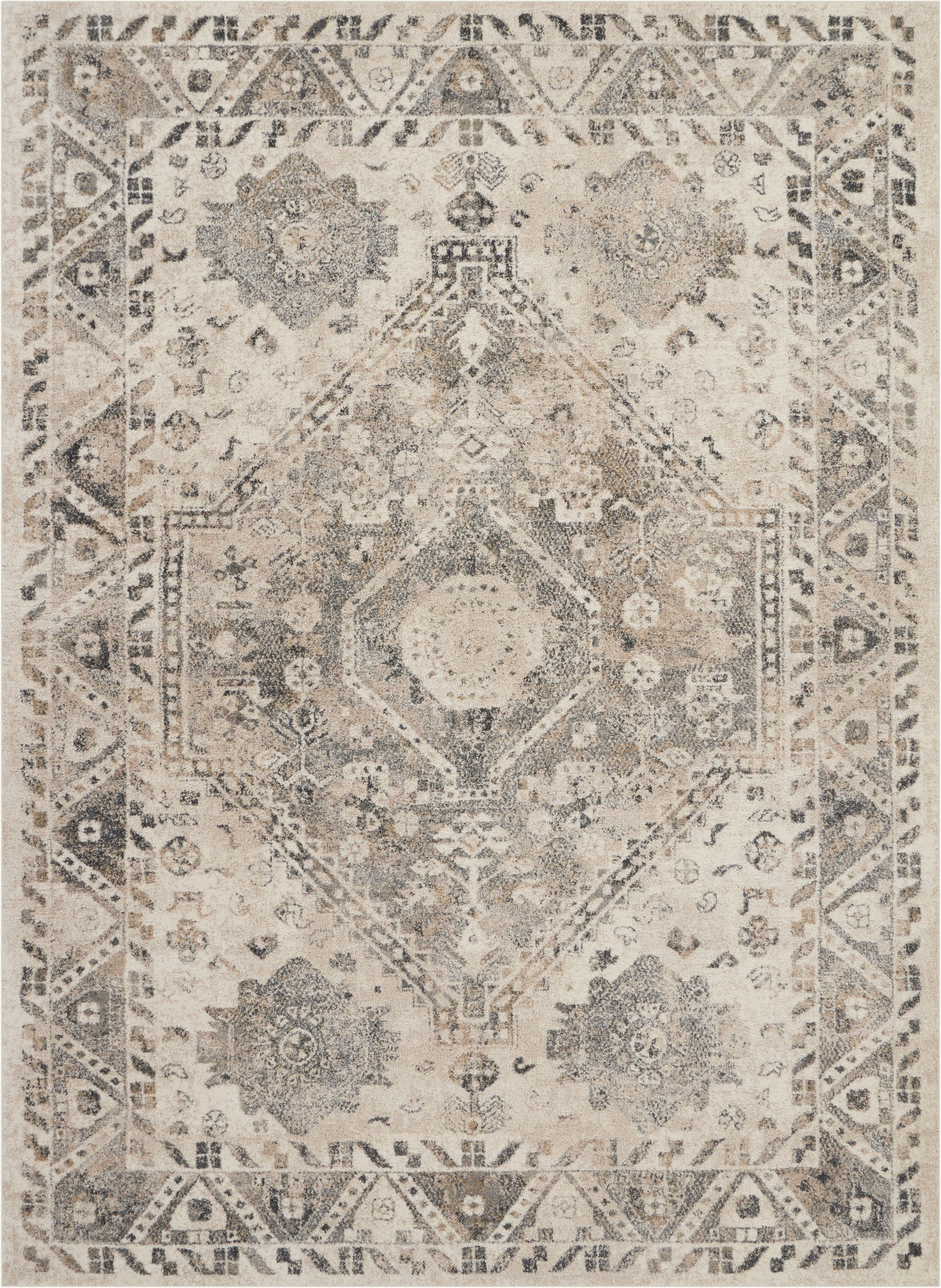 Nourison Home Fusion FSS11 Cream Grey  Transitional Machinemade Rug