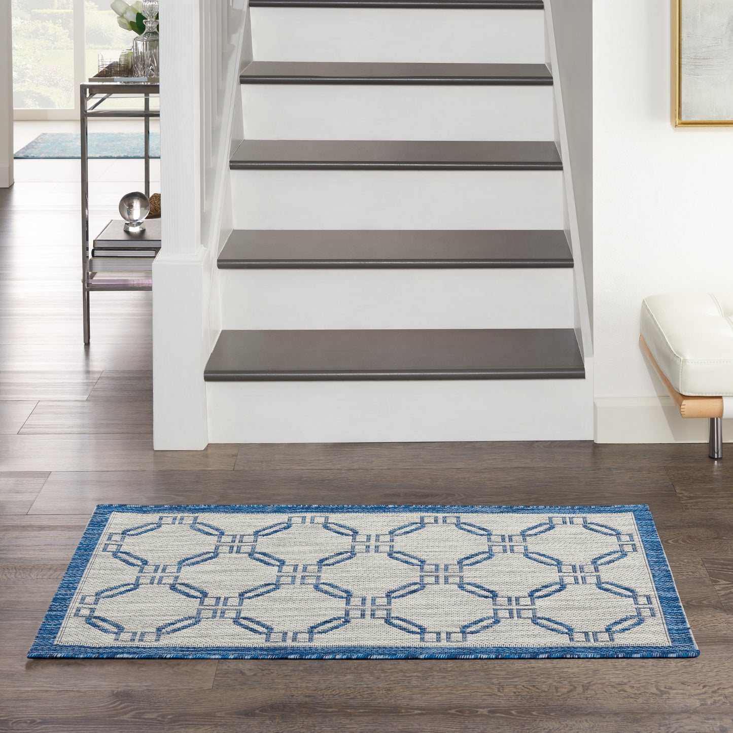 Nourison Home Country Side CTR02 Ivory Blue  Transitional Machinemade Rug