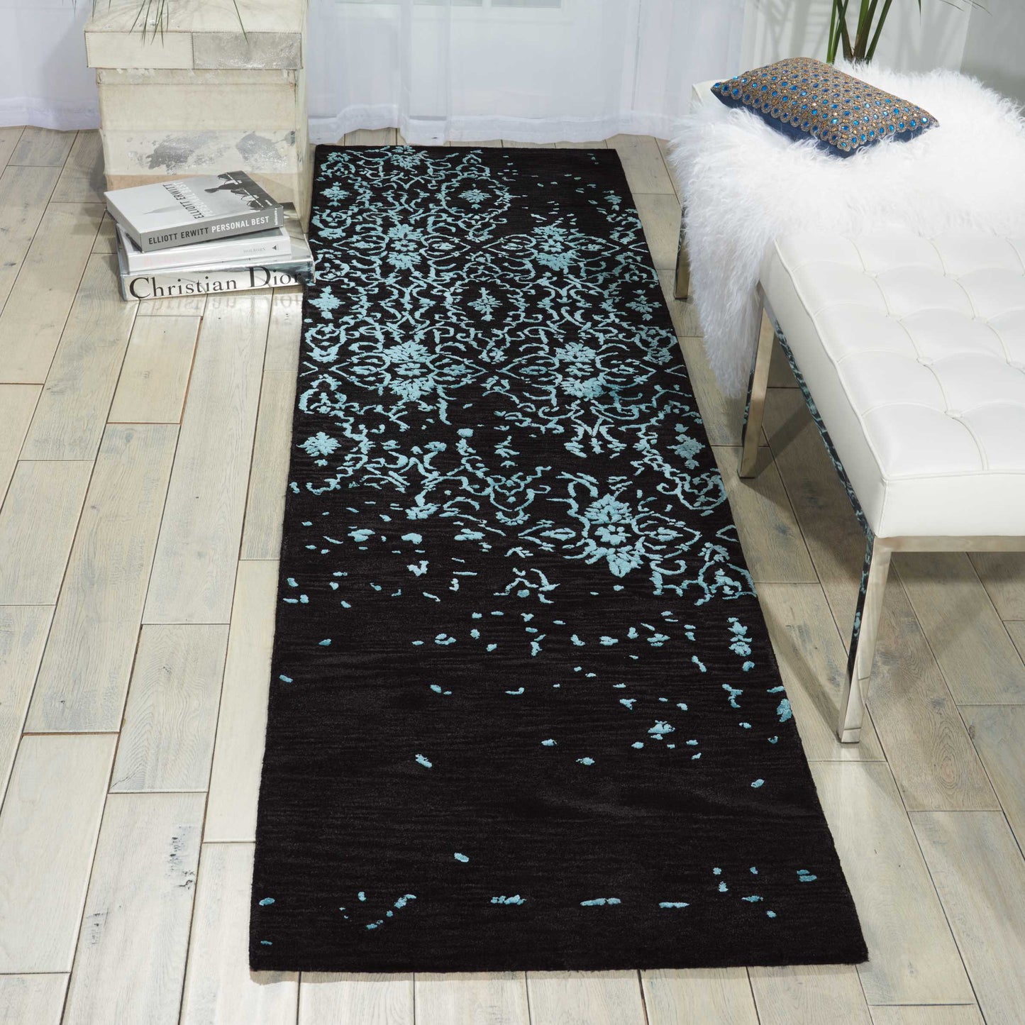 Nourison Home Opaline OPA06 Midnight Blue  Transitional Tufted Rug