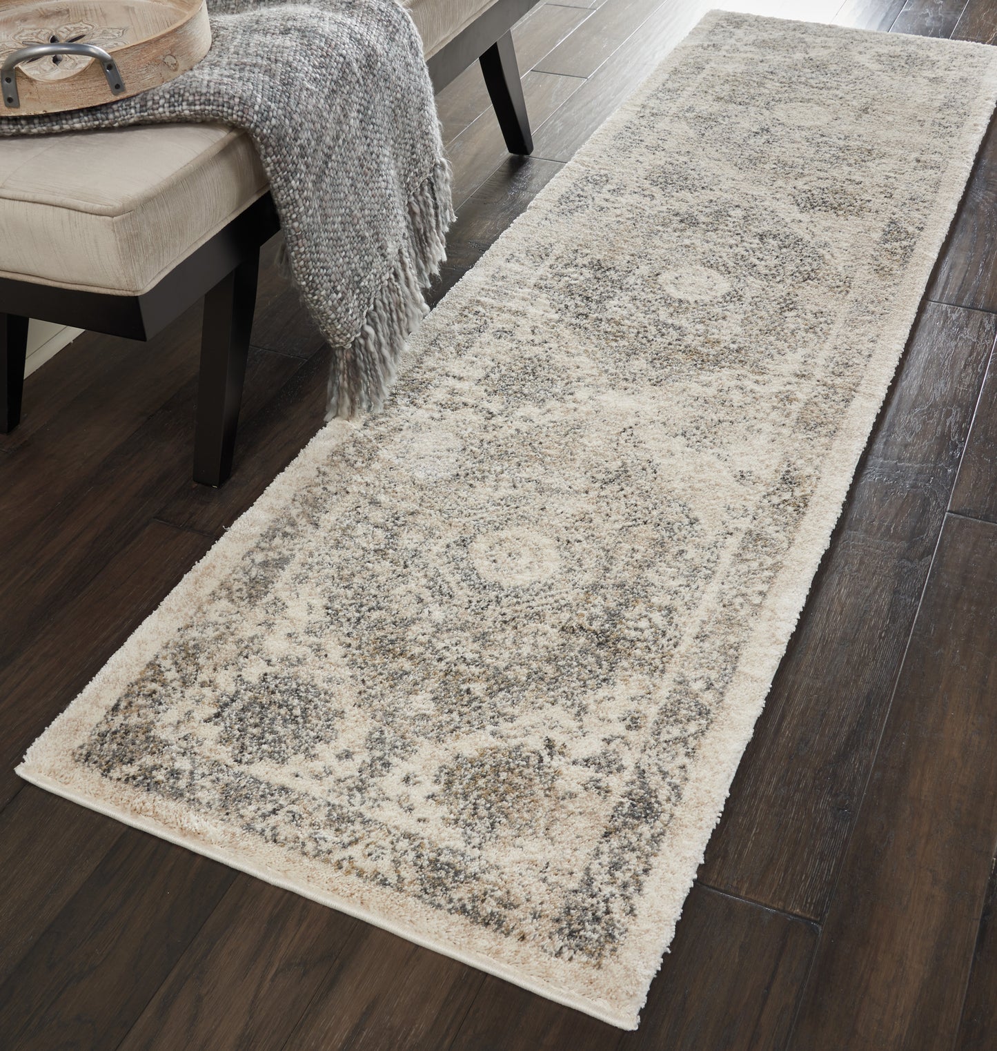 Nourison Home Fusion FSS11 Cream Grey  Transitional Machinemade Rug