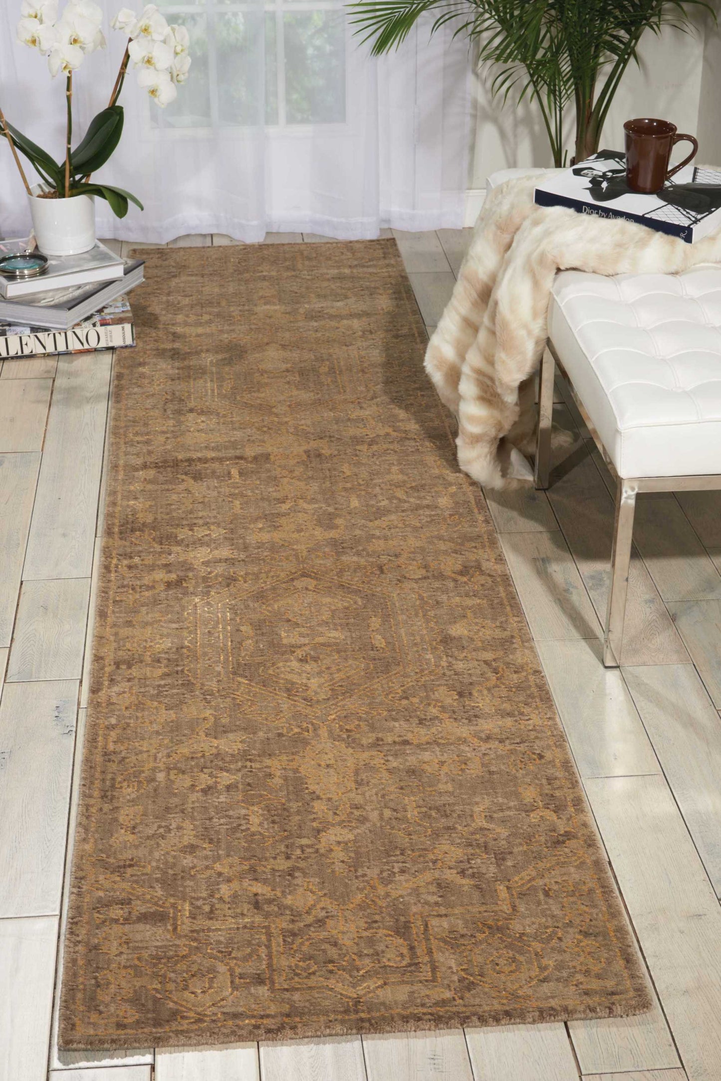 Nourison Home Silken Allure SLK15 Taupe  Traditional Loom Rug