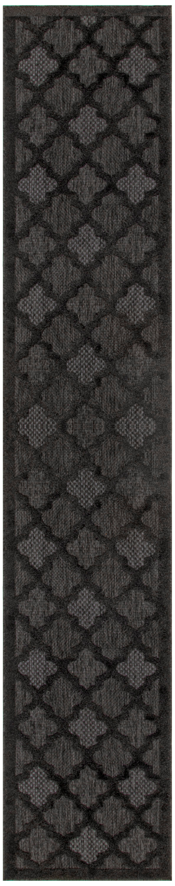 Nourison Home Easy Care NES01 Charcoal Black  Contemporary Flat Weave Rug