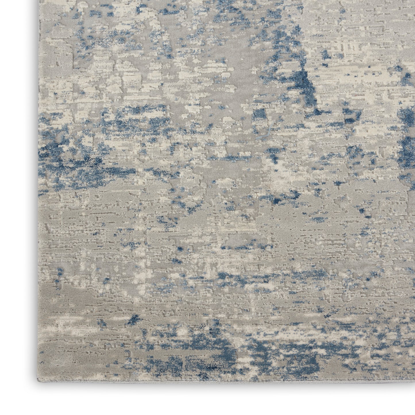 Nourison Home Rustic Textures RUS10 Ivory Blue  Contemporary Machinemade Rug