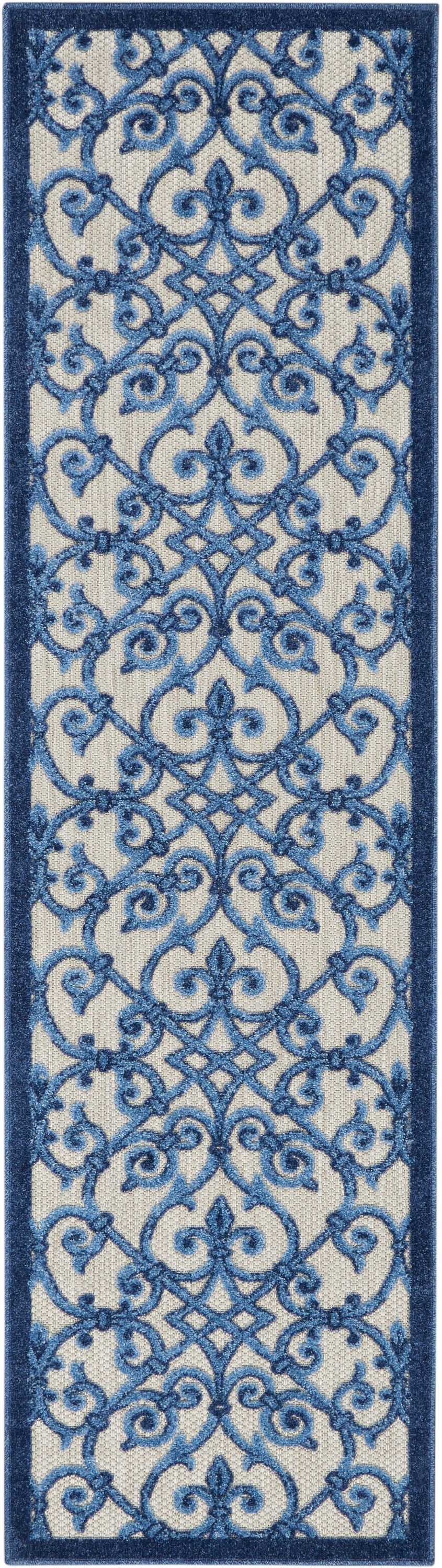 Nourison Home Aloha ALH21 Grey Blue Contemporary Machinemade Rug