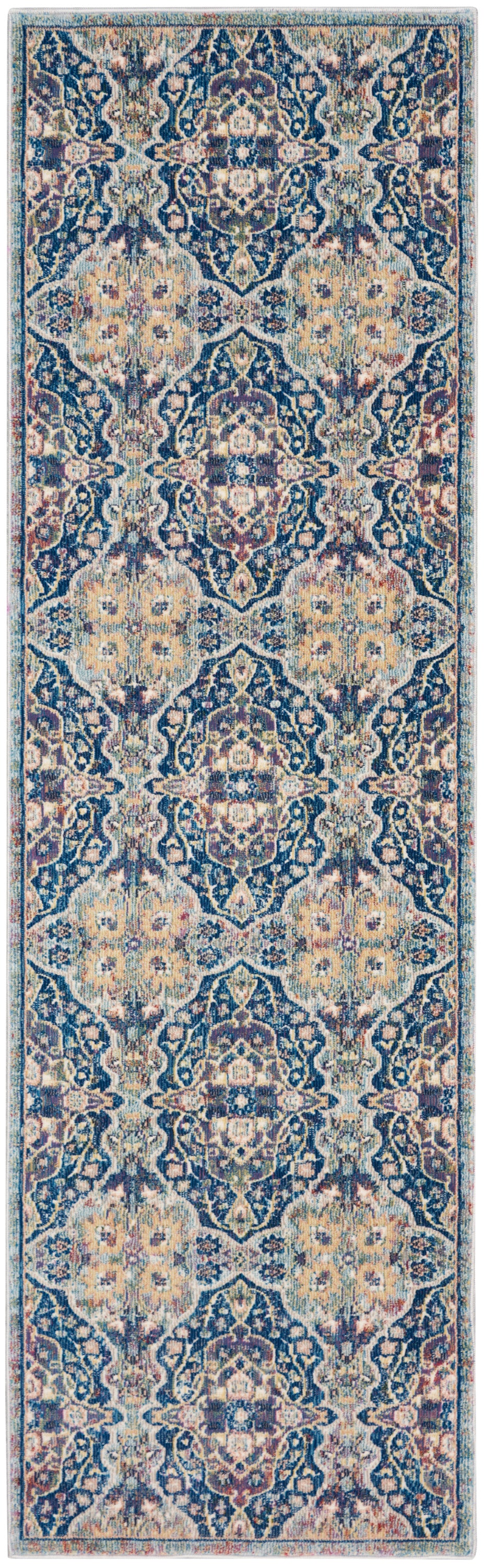 Nourison Home Ankara Global ANR16 Navy Multicolor  Transitional Machinemade Rug