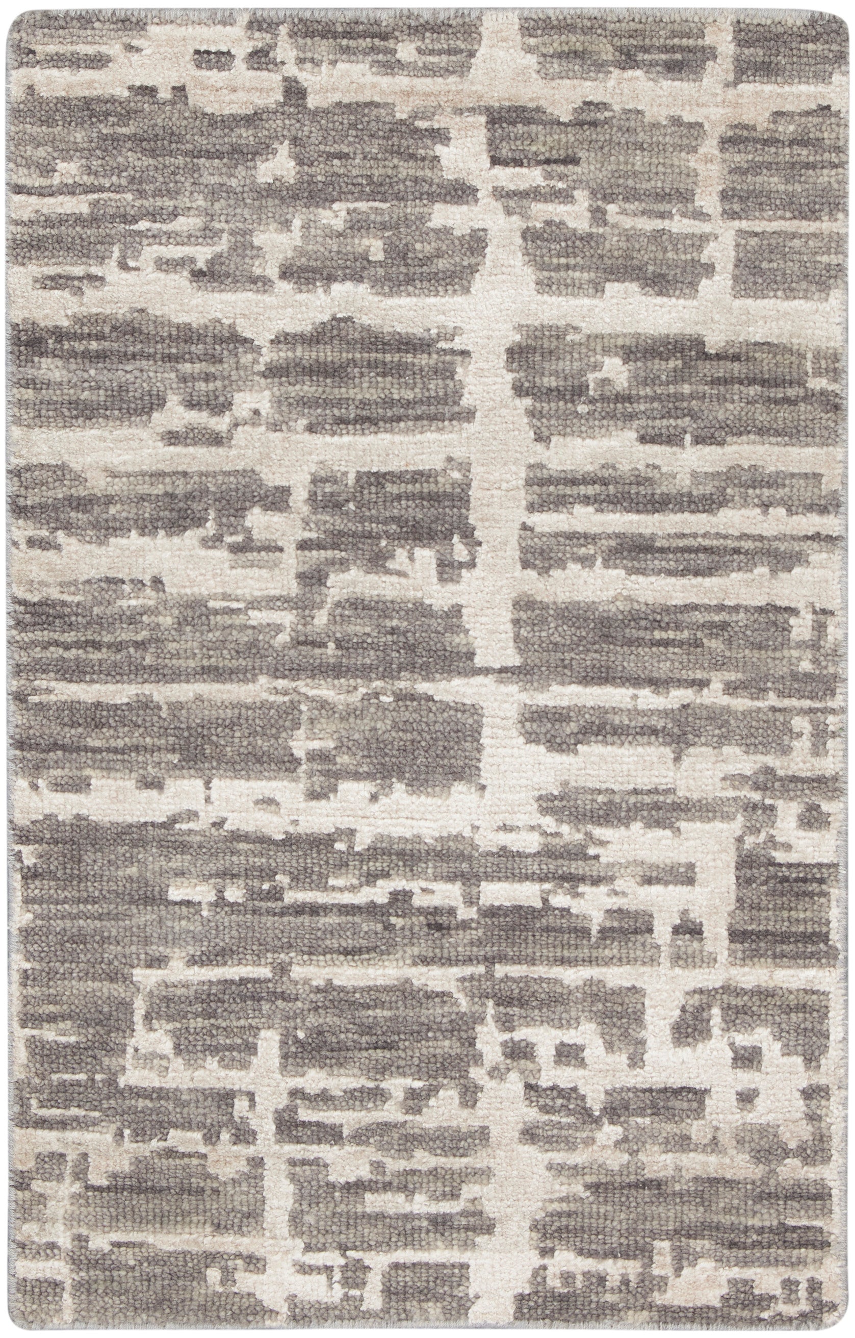 Nourison Home Luna LUN02 Grey Silver Contemporary Knotted Rug