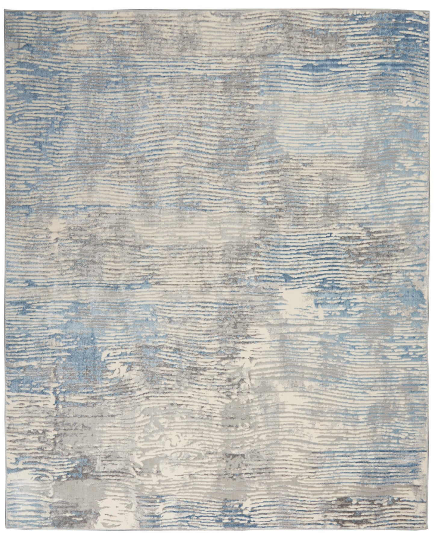 Nourison Home Solace SLA01 Ivory Grey Blue  Contemporary Machinemade Rug