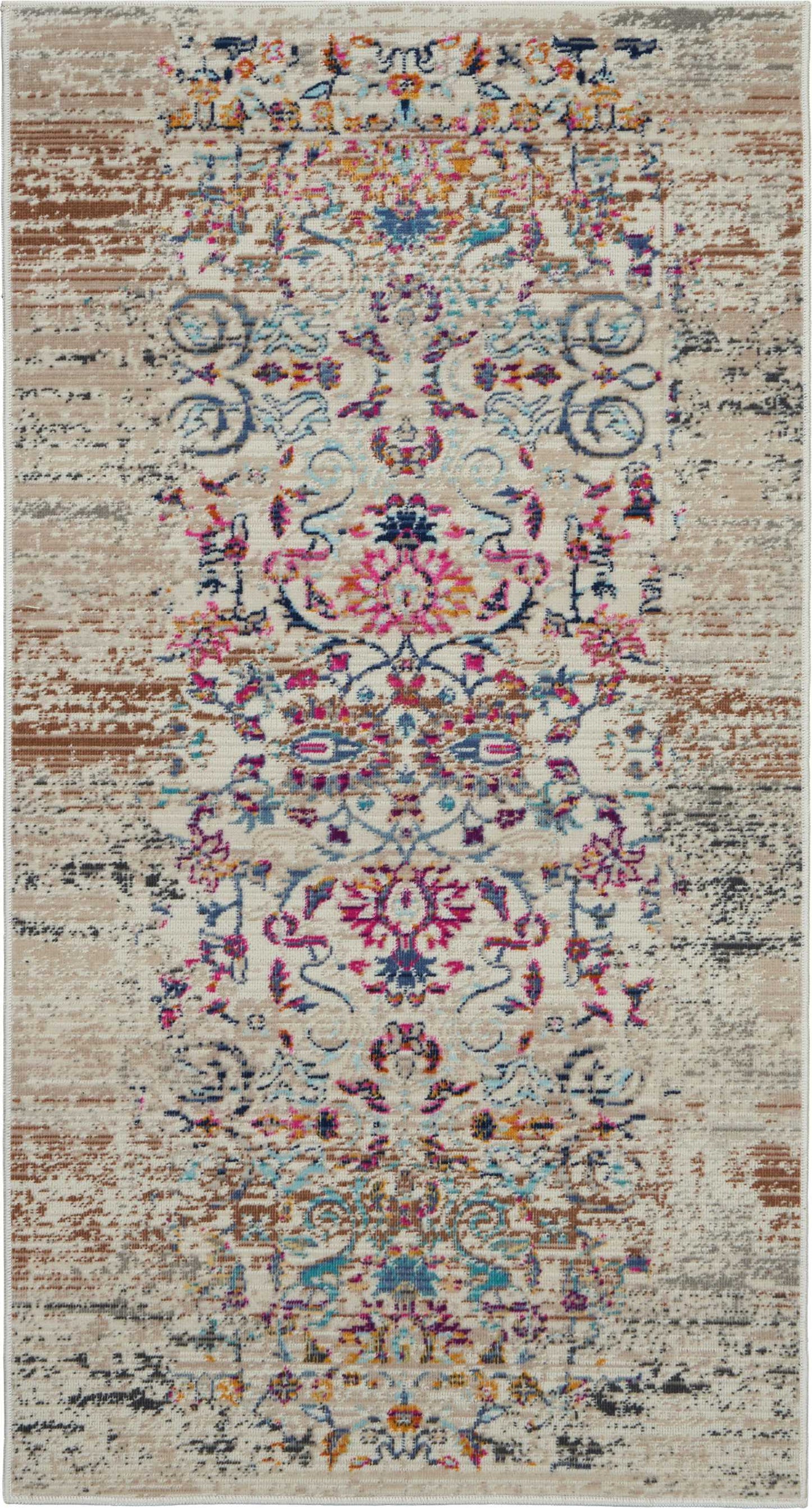 Nourison Home Vintage Kashan VKA02 Ivory Traditional Machinemade Rug