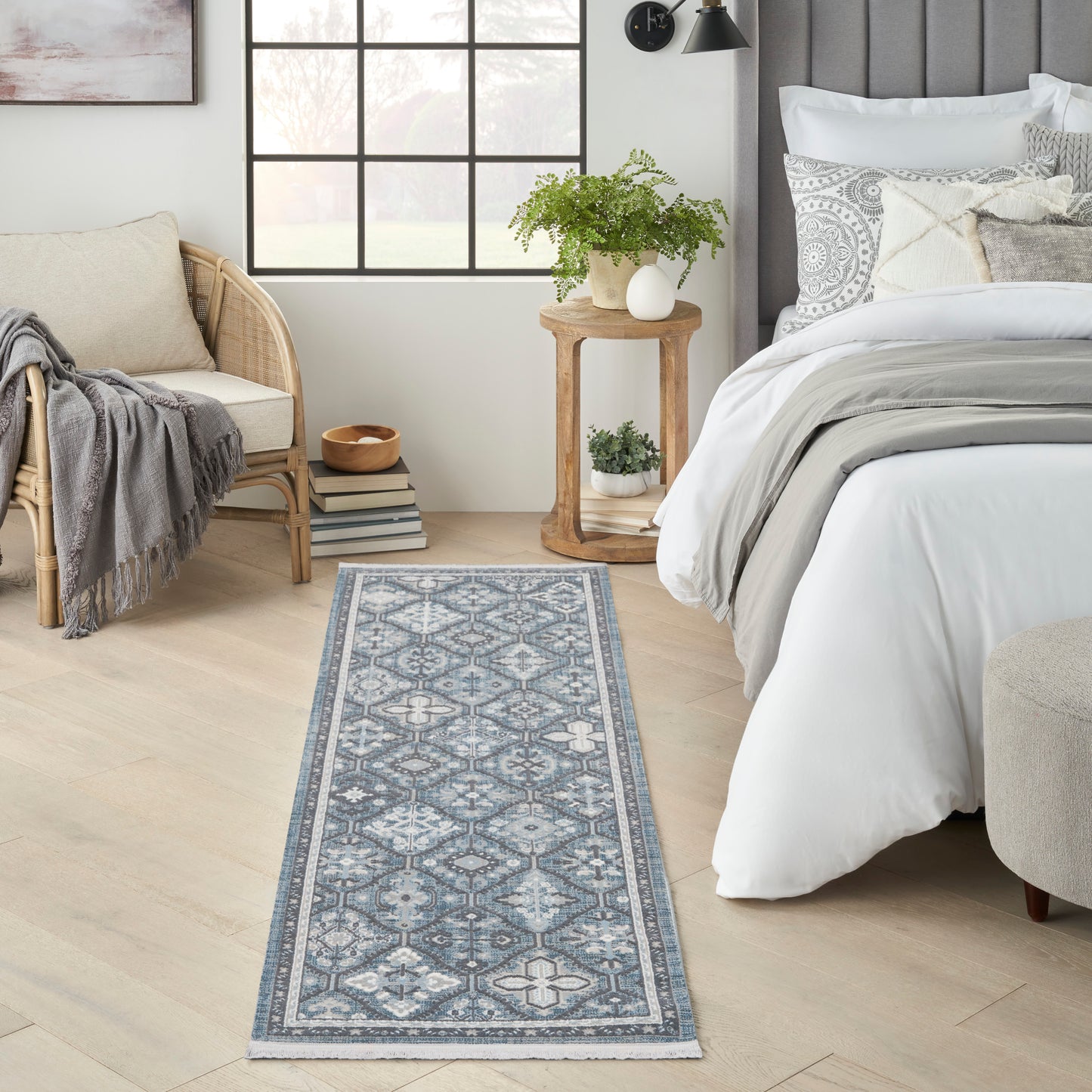 Nourison Home Lennox LEN02 Blue Grey  Transitional Machinemade Rug