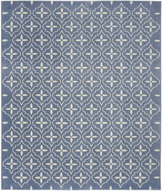 Nourison Home Nourison Essentials NRE04 Blue Ivory  Contemporary Machinemade Rug