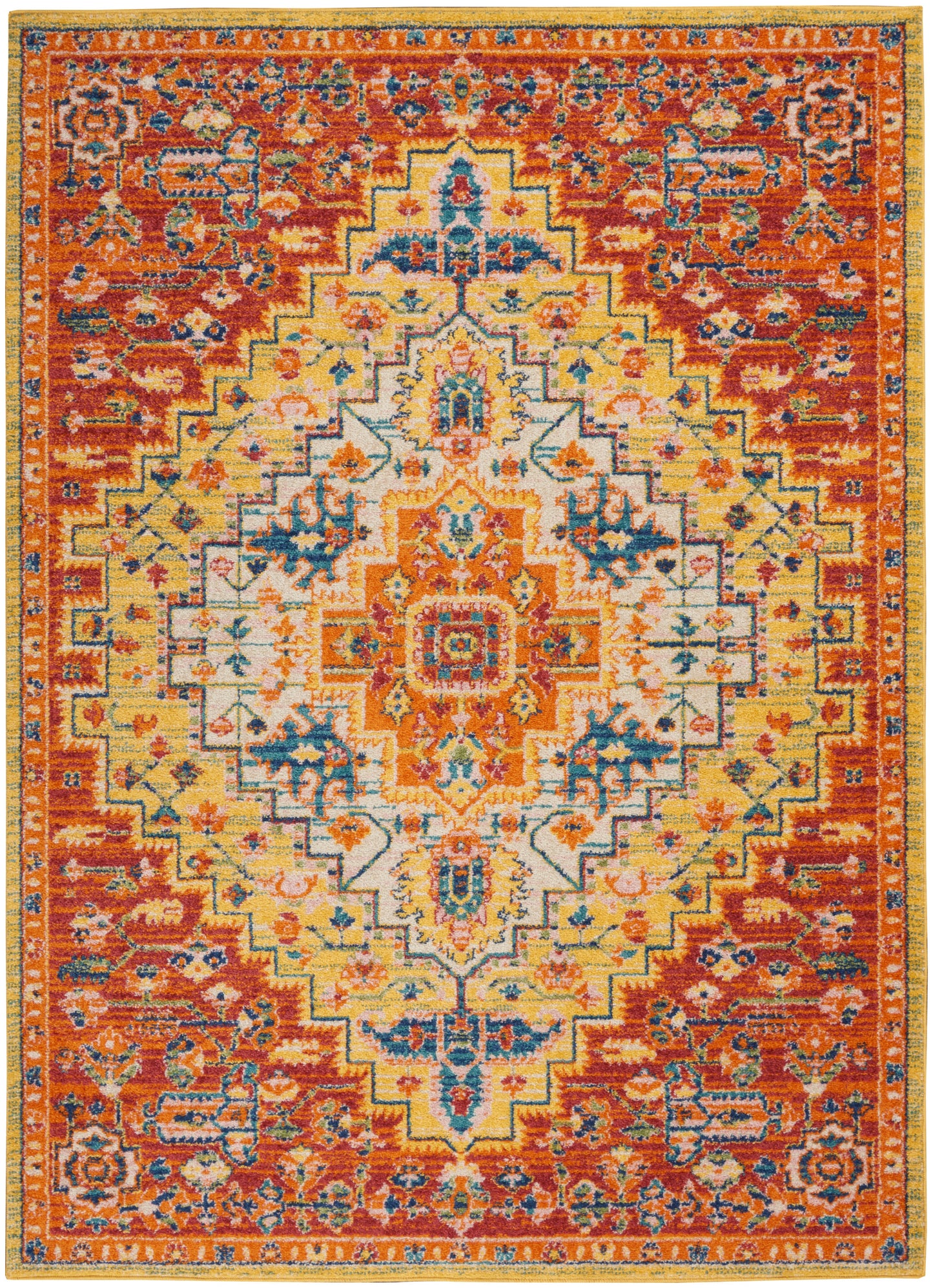 Nourison Home Allur ALR04 Red Multicolor  Transitional Machinemade Rug