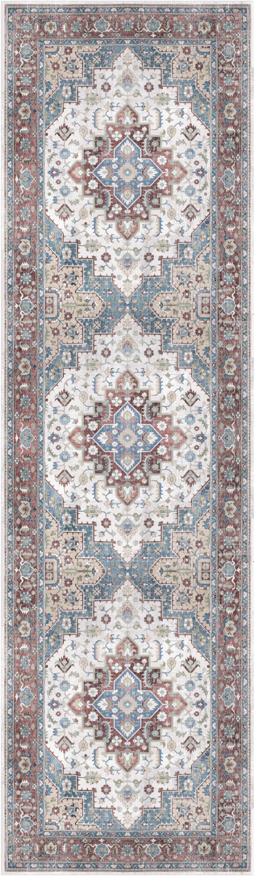 Nourison Home Vintage Home VNH04 Ivory Red Traditional Machinemade Rug