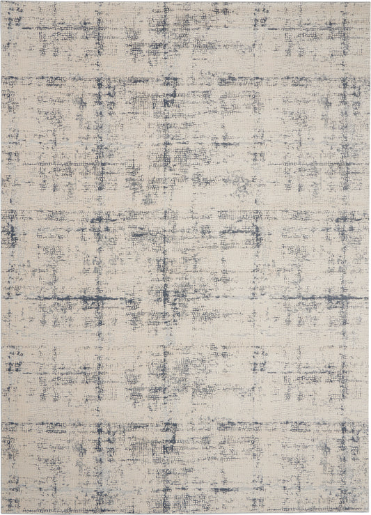 Nourison Home Rustic Textures RUS06 Ivory Blue  Contemporary Machinemade Rug