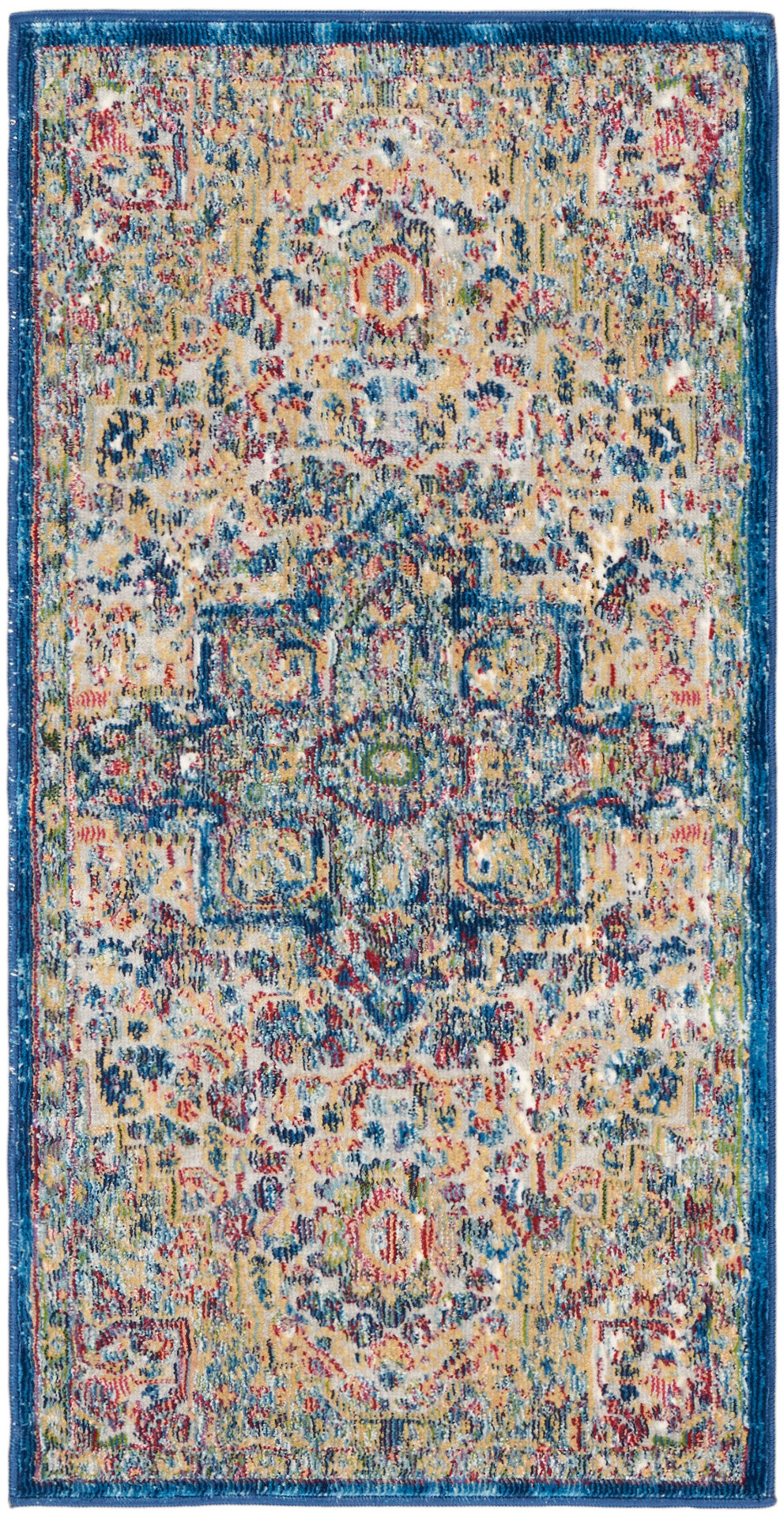 Nourison Home Ankara Global ANR15 Grey Navy Transitional Machinemade Rug