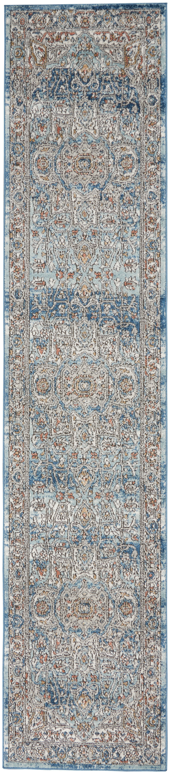 Nourison Home Quarry QUA11 Ivory Blue  Traditional Machinemade Rug