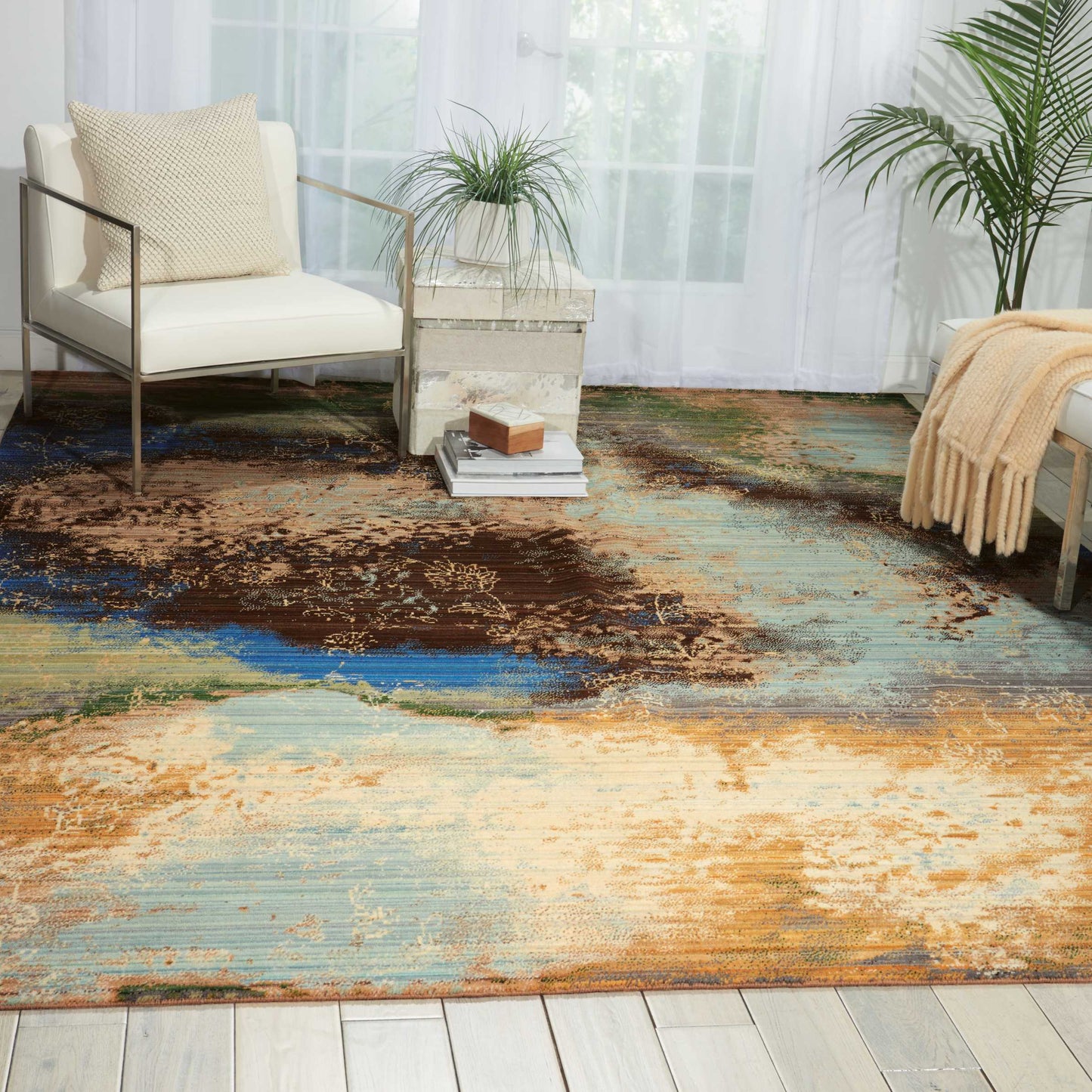 Nourison Home Rhapsody RH016 Ocean  Transitional Loom Rug