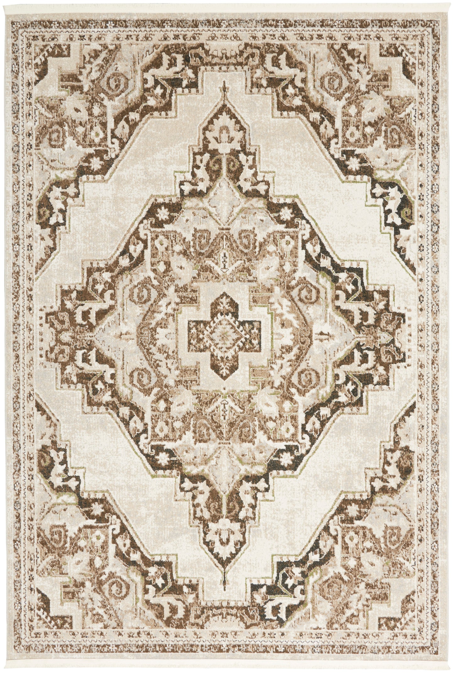 Nourison Home Carina CNA01 Mocha Silver  Transitional Machinemade Rug