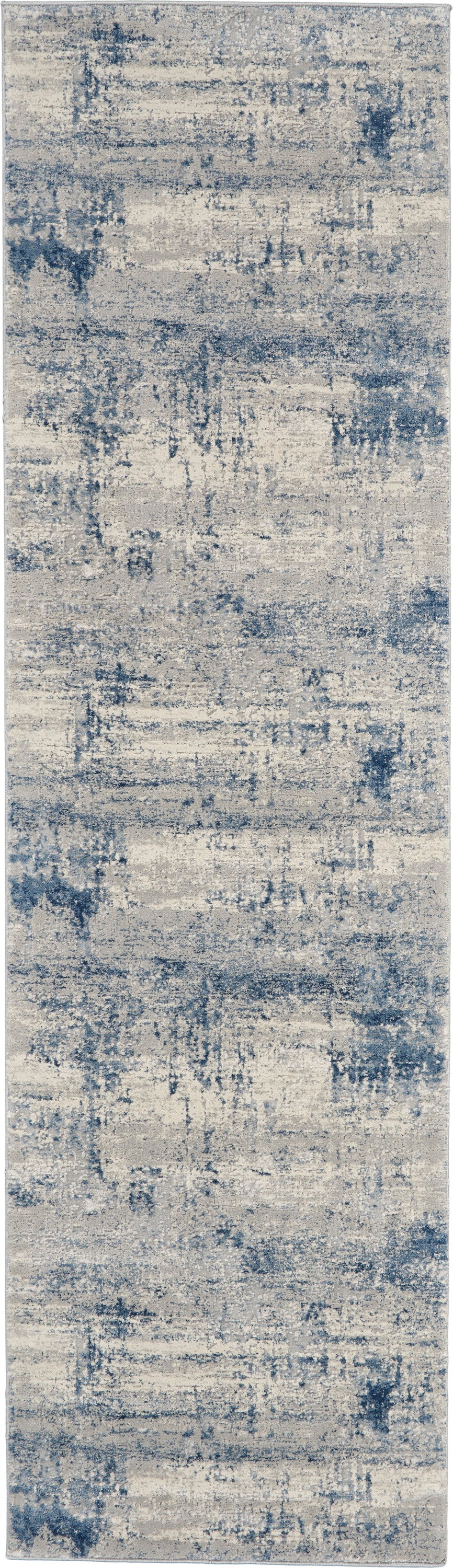 Nourison Home Rustic Textures RUS10 Ivory Blue Contemporary Machinemade Rug