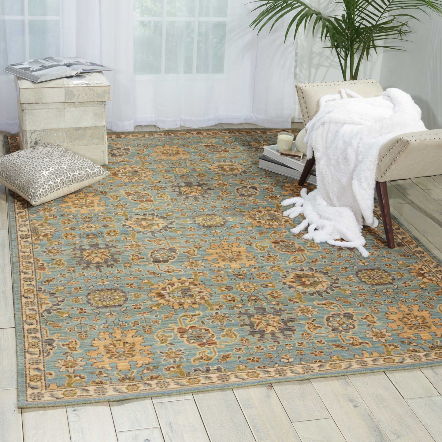 Nourison Home Timeless TML19 Light Blue  Traditional Loom Rug