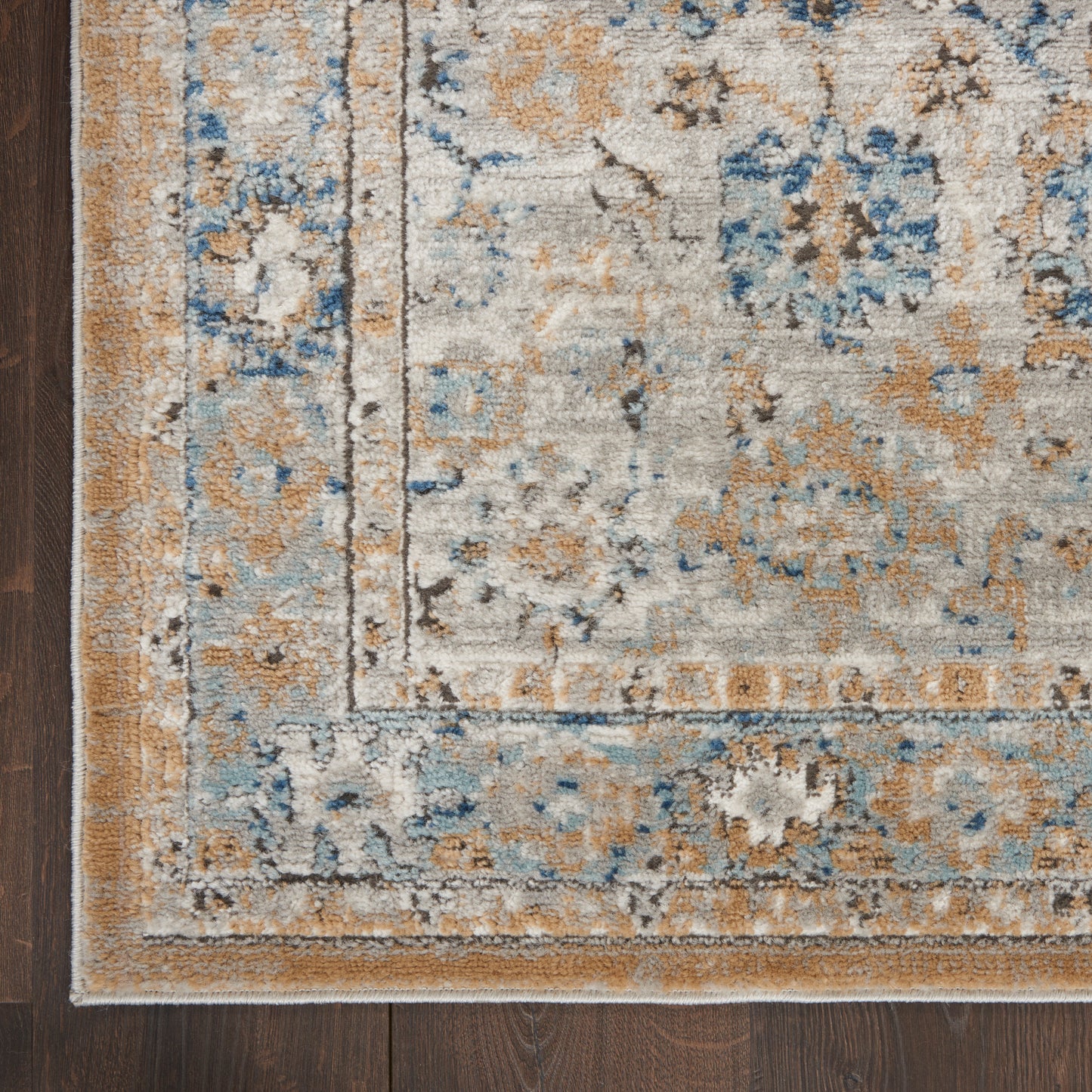 Nourison Home Quarry QUA09 Grey Light Blue  Traditional Machinemade Rug