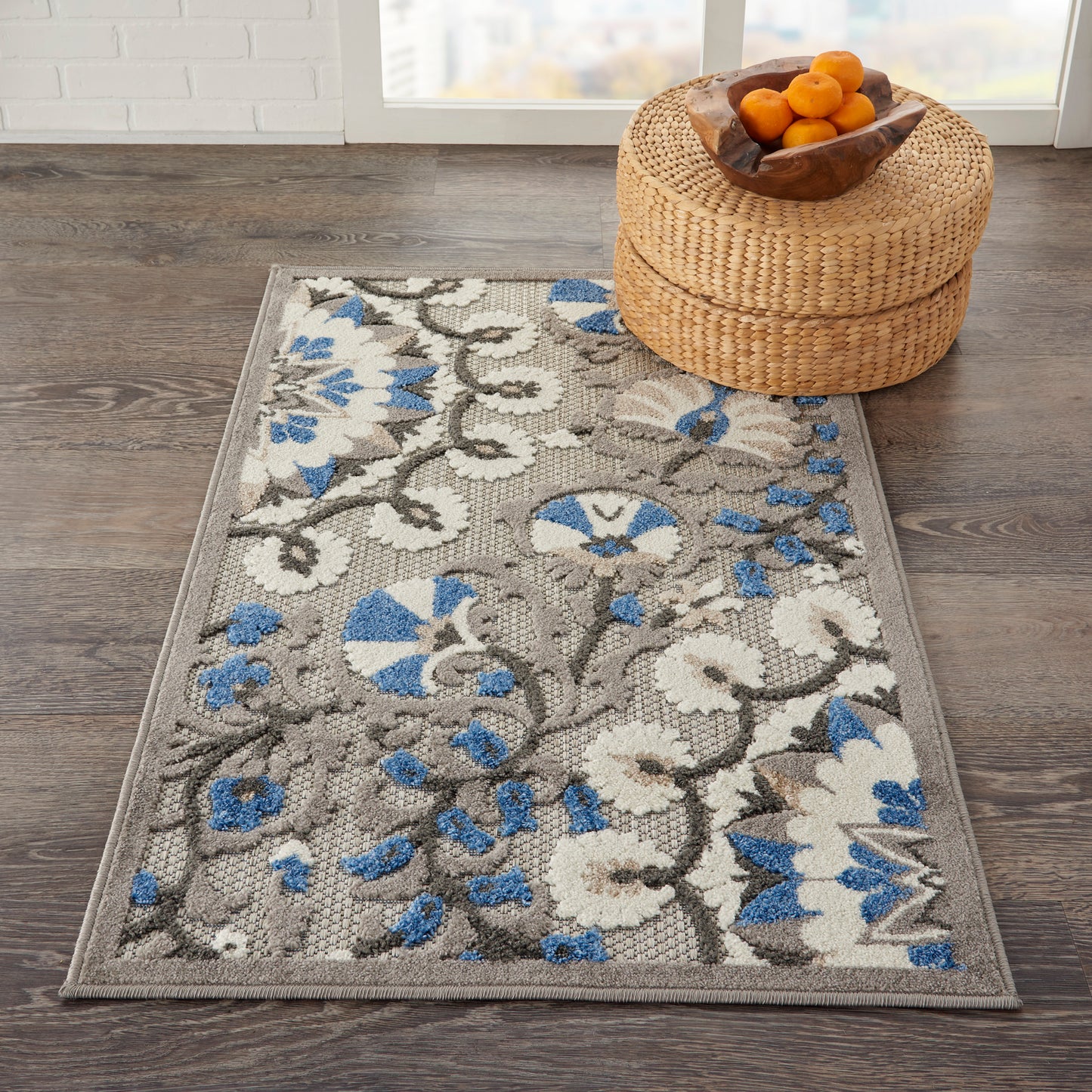 Nourison Home Aloha ALH20 Grey Multi  Contemporary Machinemade Rug