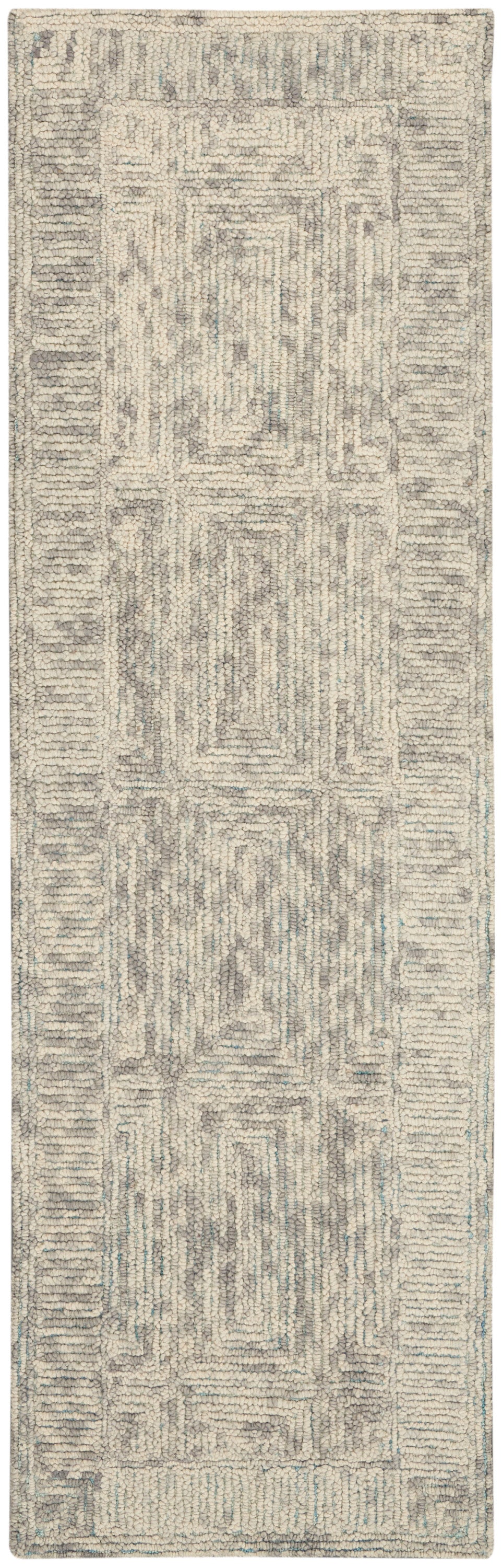 Nourison Home Colorado CLR04 Ivory Grey Teal Contemporary Tufted Rug