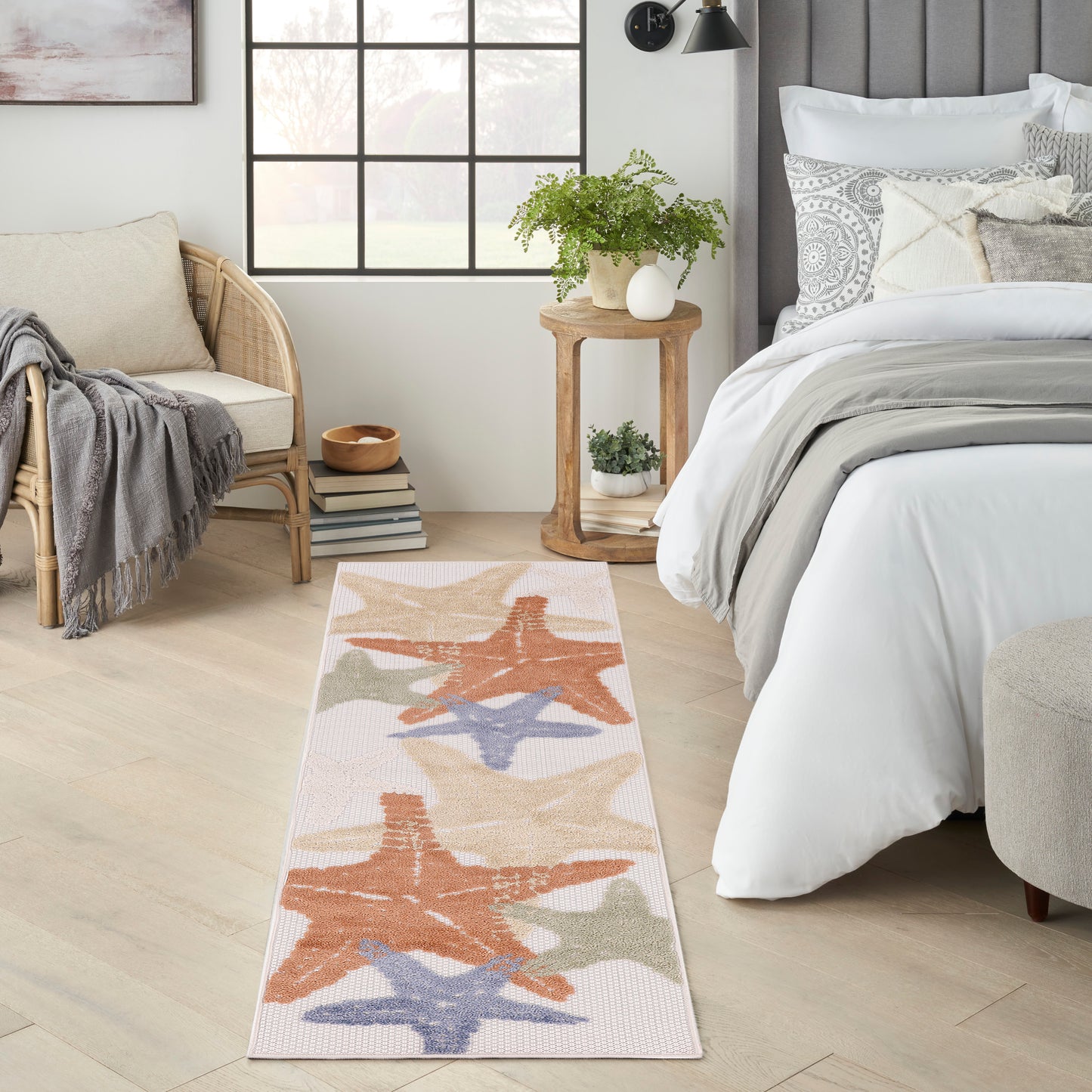 Nourison Home Aloha ALH28 Ivory Multicolor  Contemporary Machinemade Rug