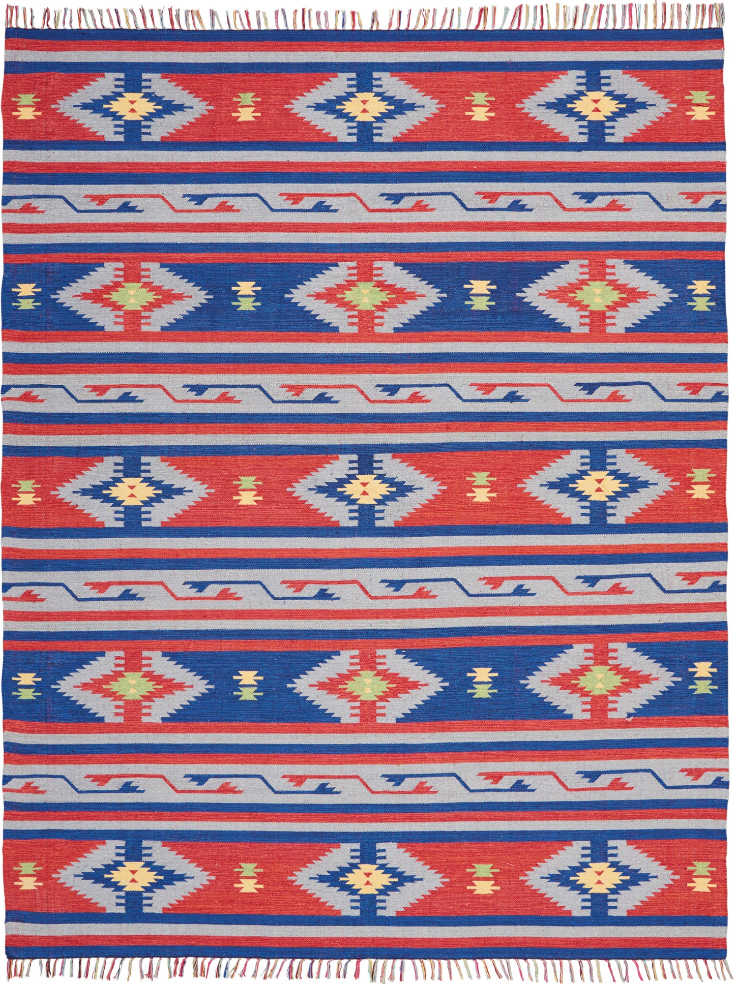 Nourison Home Baja BAJ03 Blue Red  Transitional Woven Rug