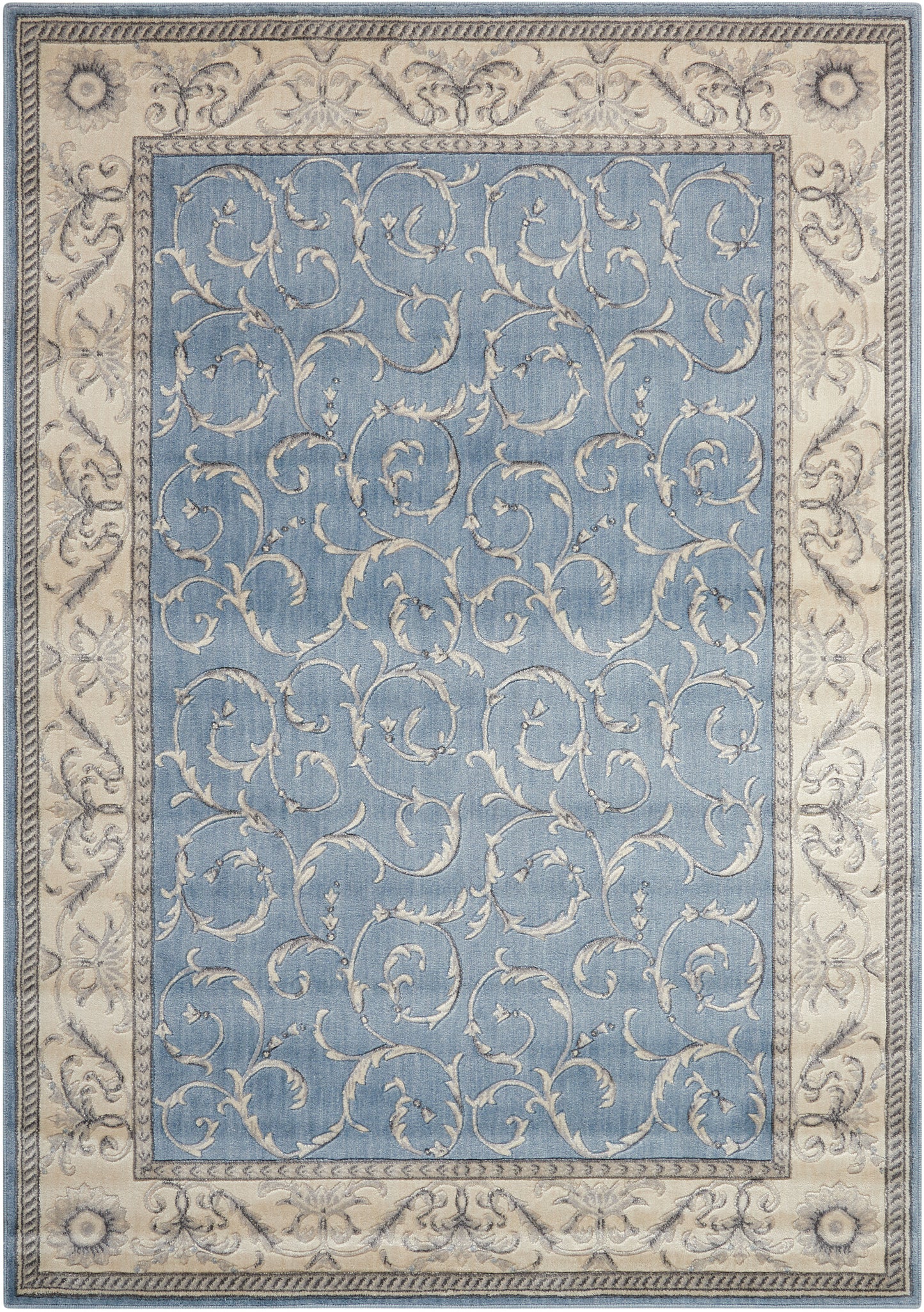 Nourison Home Somerset ST02 Light Blue  Traditional Machinemade Rug