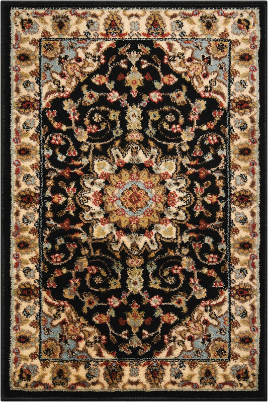 Nourison Home Delano DEL04 Black Traditional Machinemade Rug