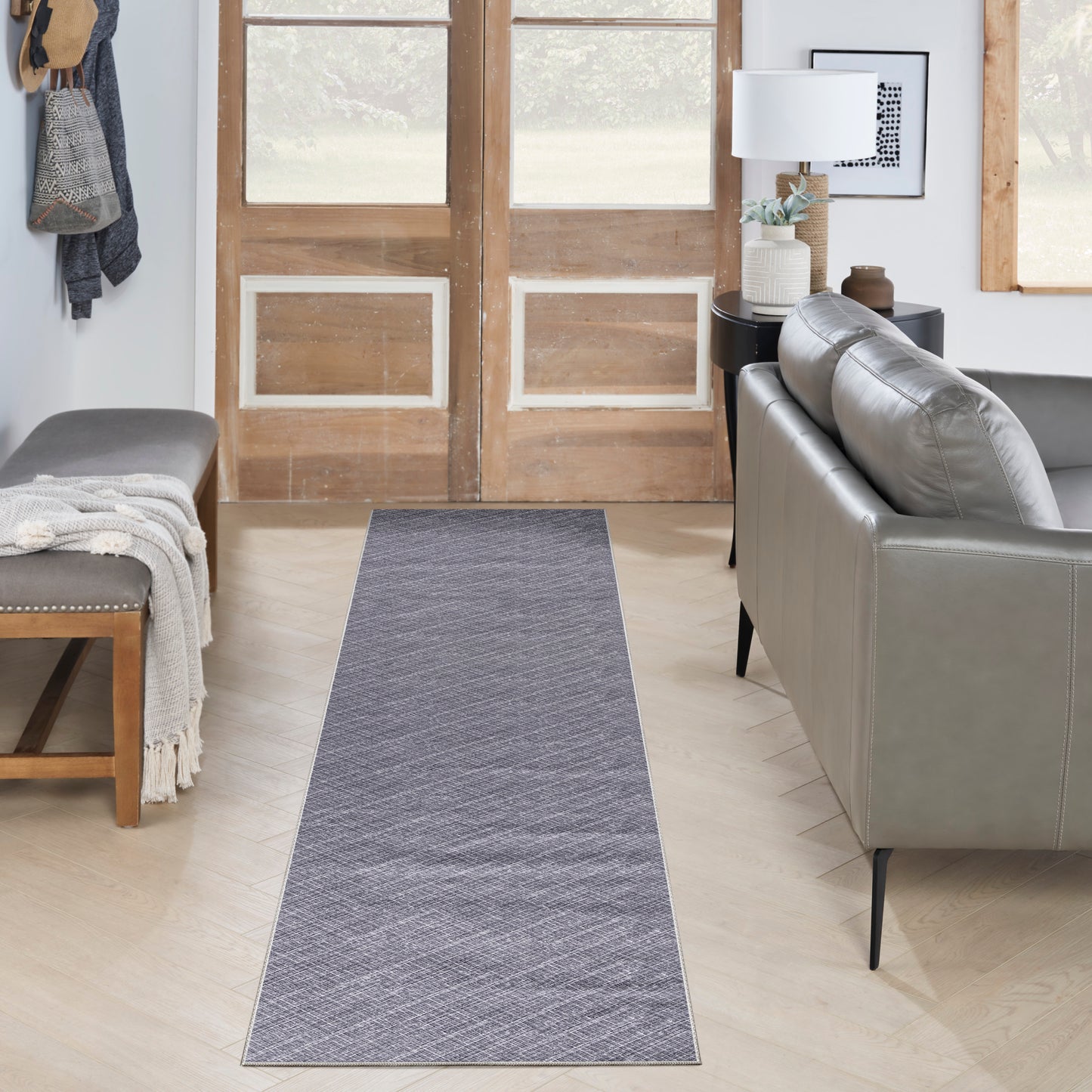 Nourison Home Nourison Washables NWB08 Grey  Contemporary Machinemade Rug