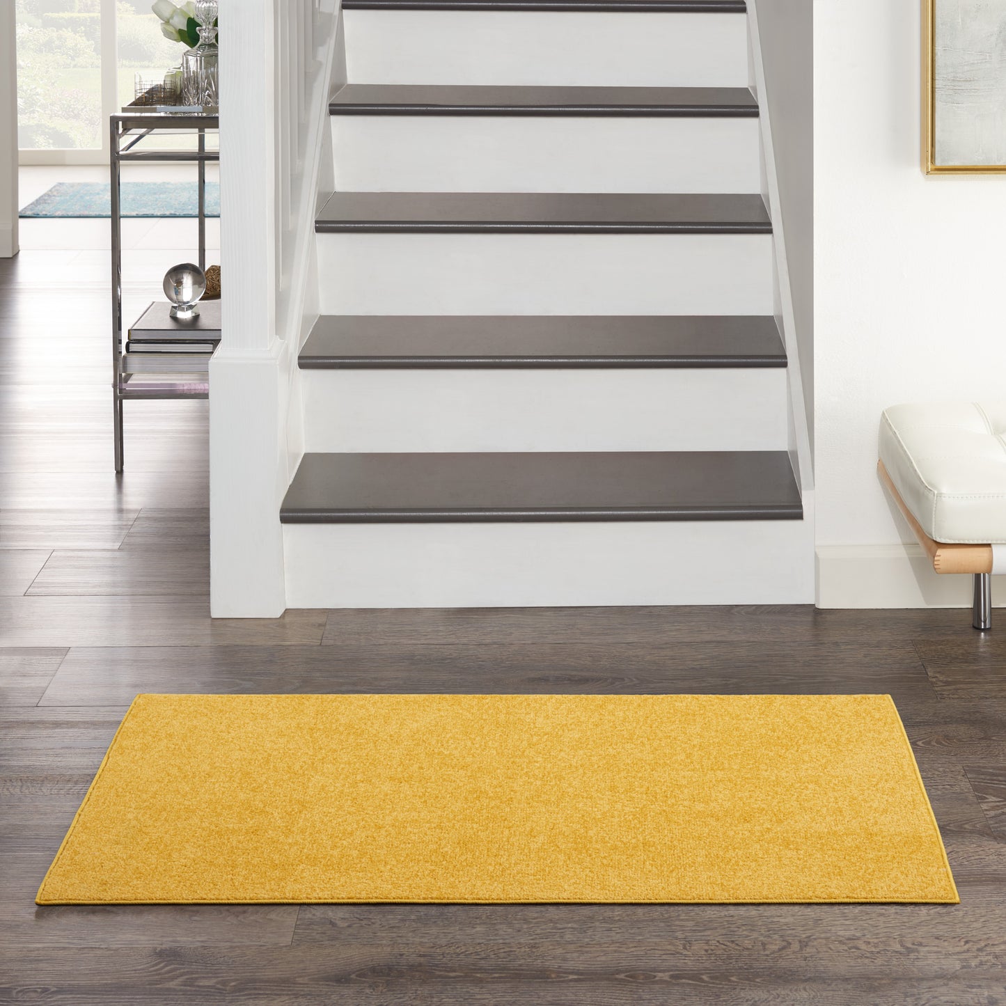 Nourison Home Nourison Essentials NRE01 Yellow  Contemporary Machinemade Rug