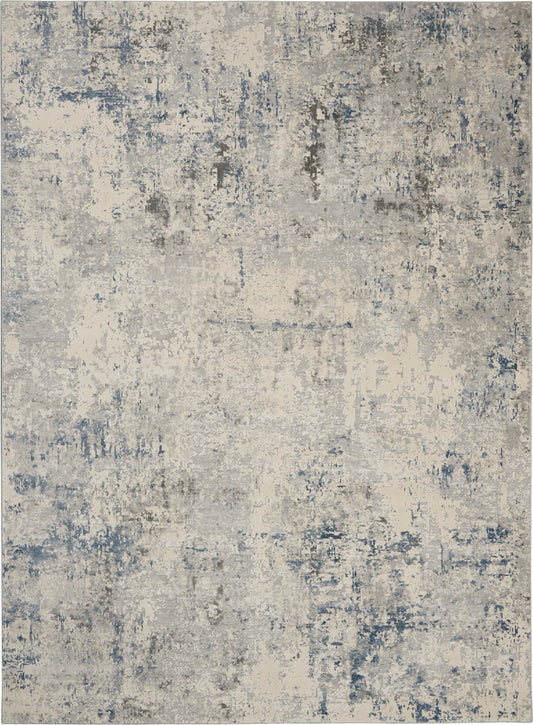 Nourison Home Rustic Textures RUS07 Ivory Grey Blue  Contemporary Machinemade Rug