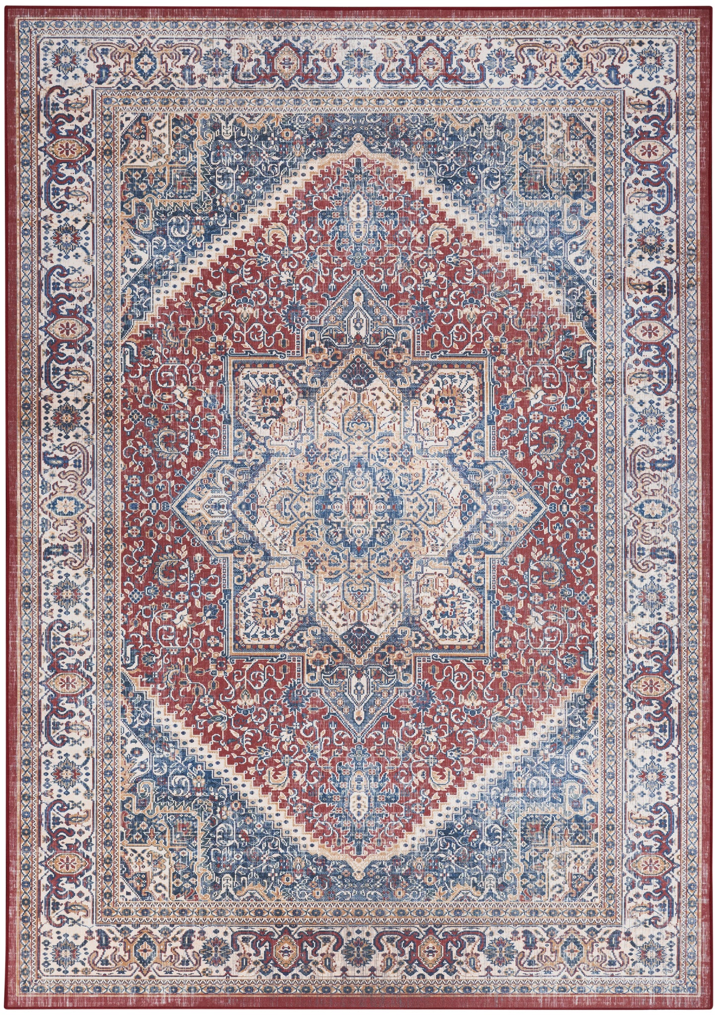 Nourison Home Vintage Home VNH01 Red Blue  Traditional Machinemade Rug