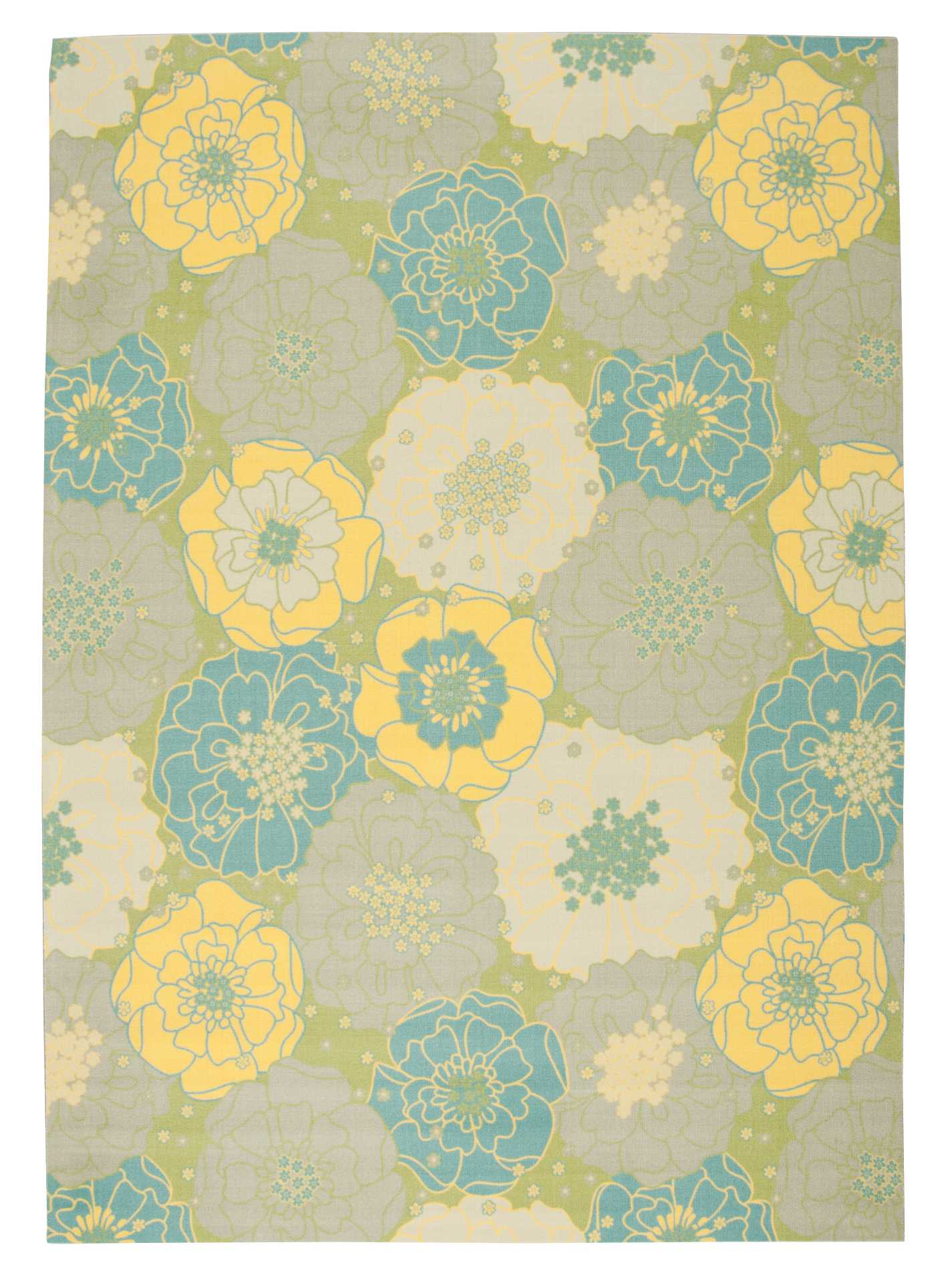 Nourison Home Home & Garden RS021 Green  Contemporary Machinemade Rug