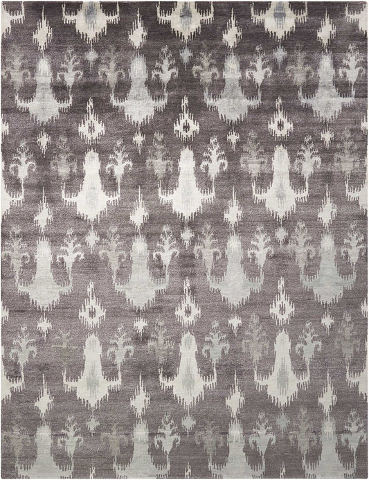 Nourison Home Silk Shadows SHA09 Grey Transitional Knotted Rug