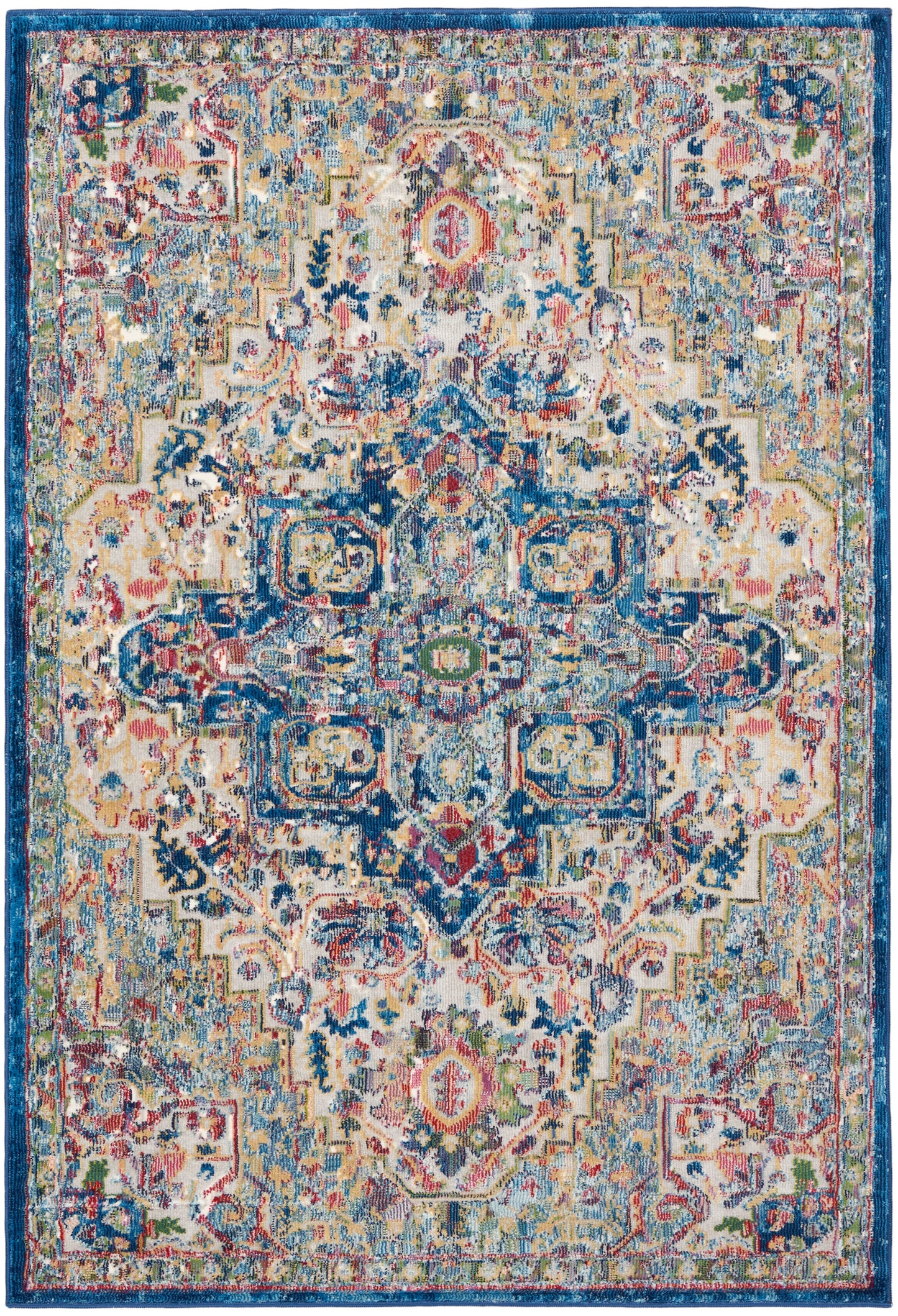 Nourison Home Ankara Global ANR15 Grey Navy  Transitional Machinemade Rug