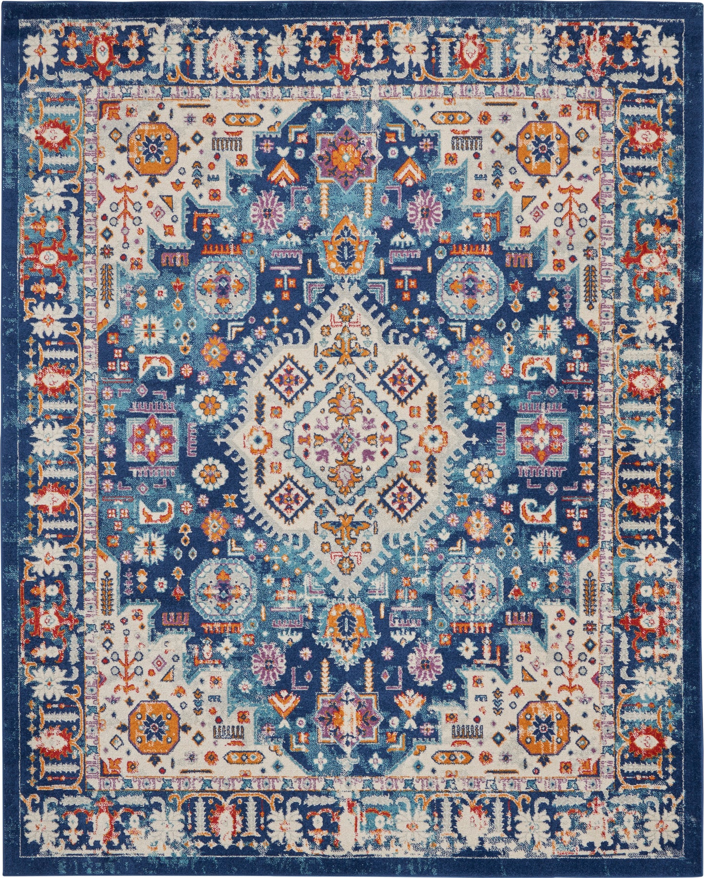 Nourison Home Passion PSN29 Blue Multicolor  Transitional Machinemade Rug