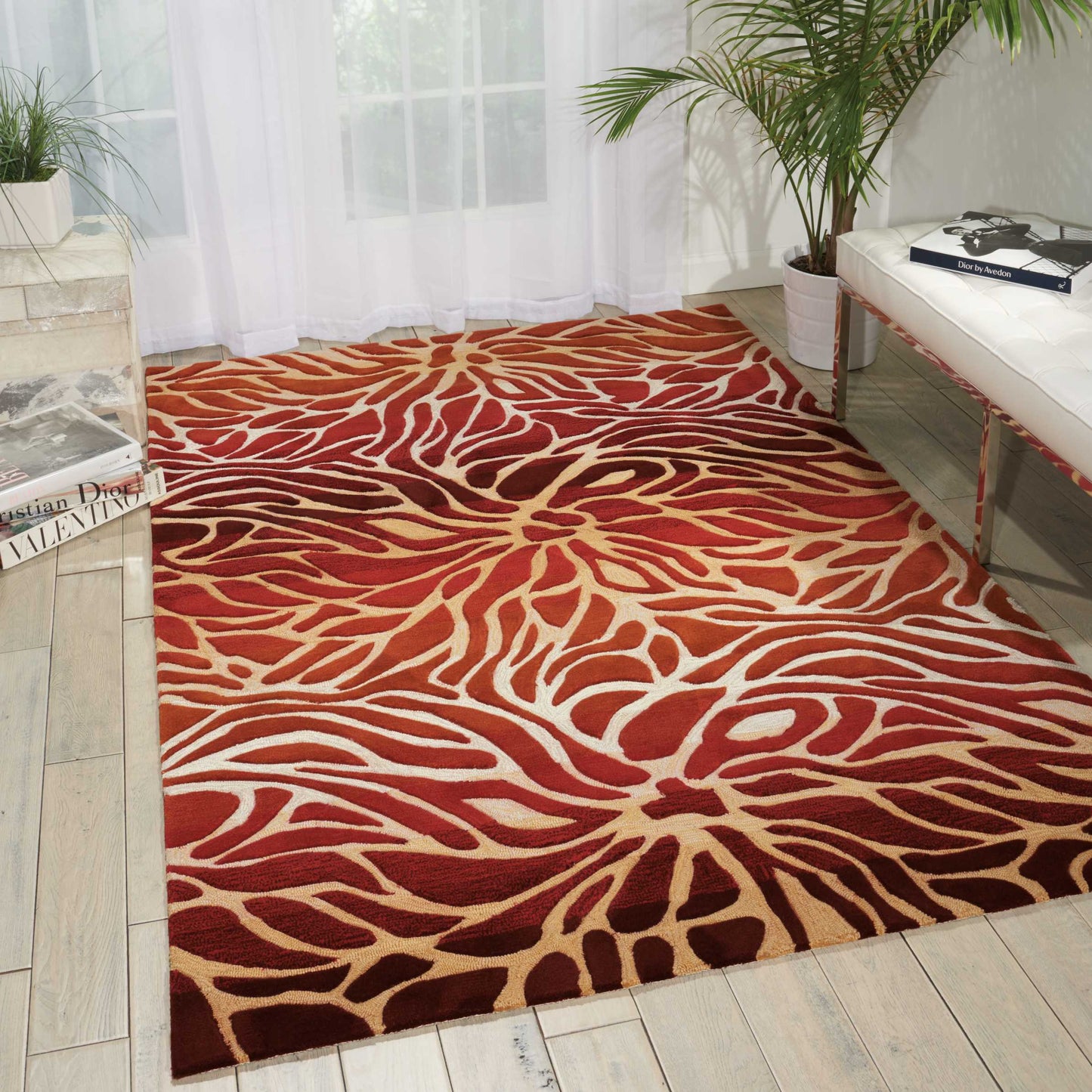 Nourison Home Contour CON25 Flame  Contemporary Tufted Rug