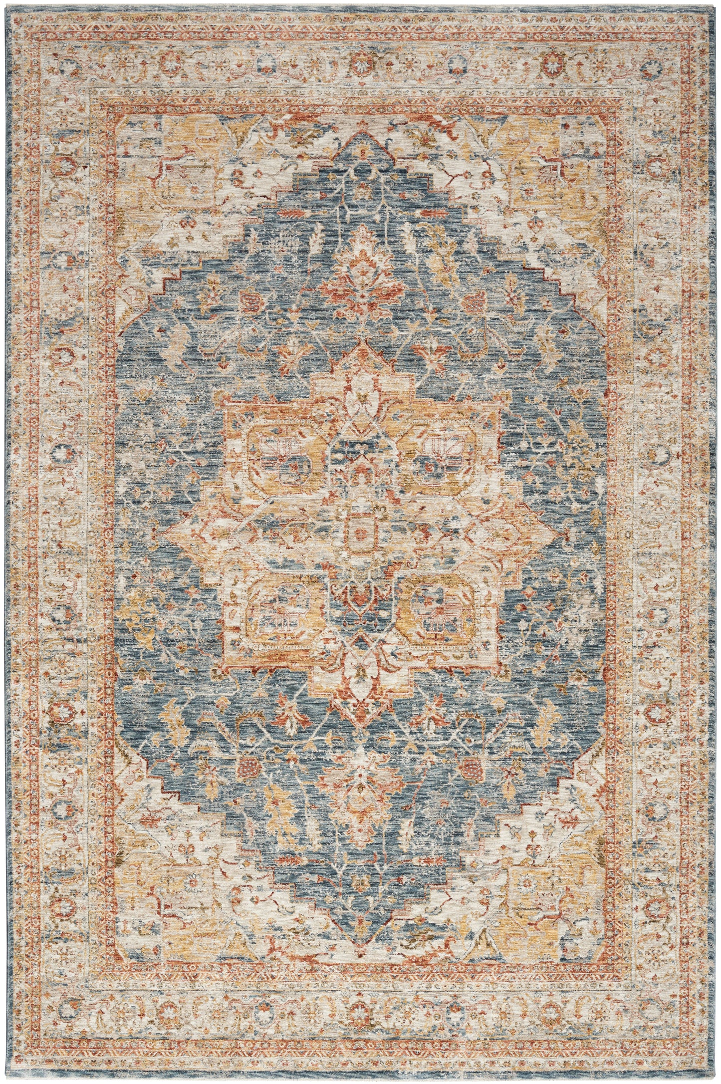 Nourison Home Sahar SHR06 Ivory Blue Traditional Machinemade Rug