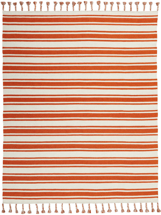 Nourison Home Rio Vista DST01 Ivory Orange  Contemporary Woven Rug