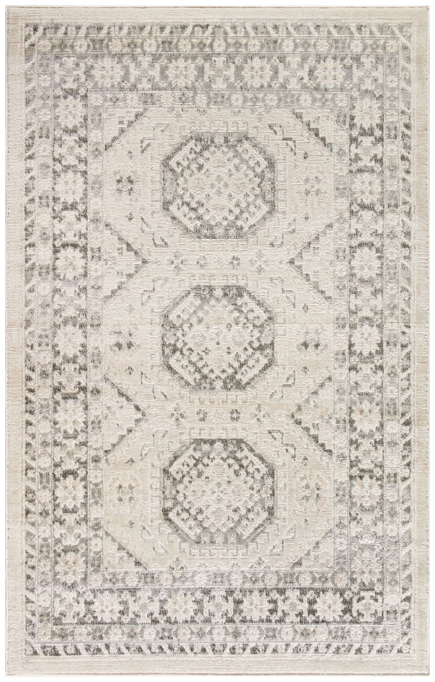 Nourison Home Serenity Home SRH01 Ivory Grey  Traditional Woven Rug