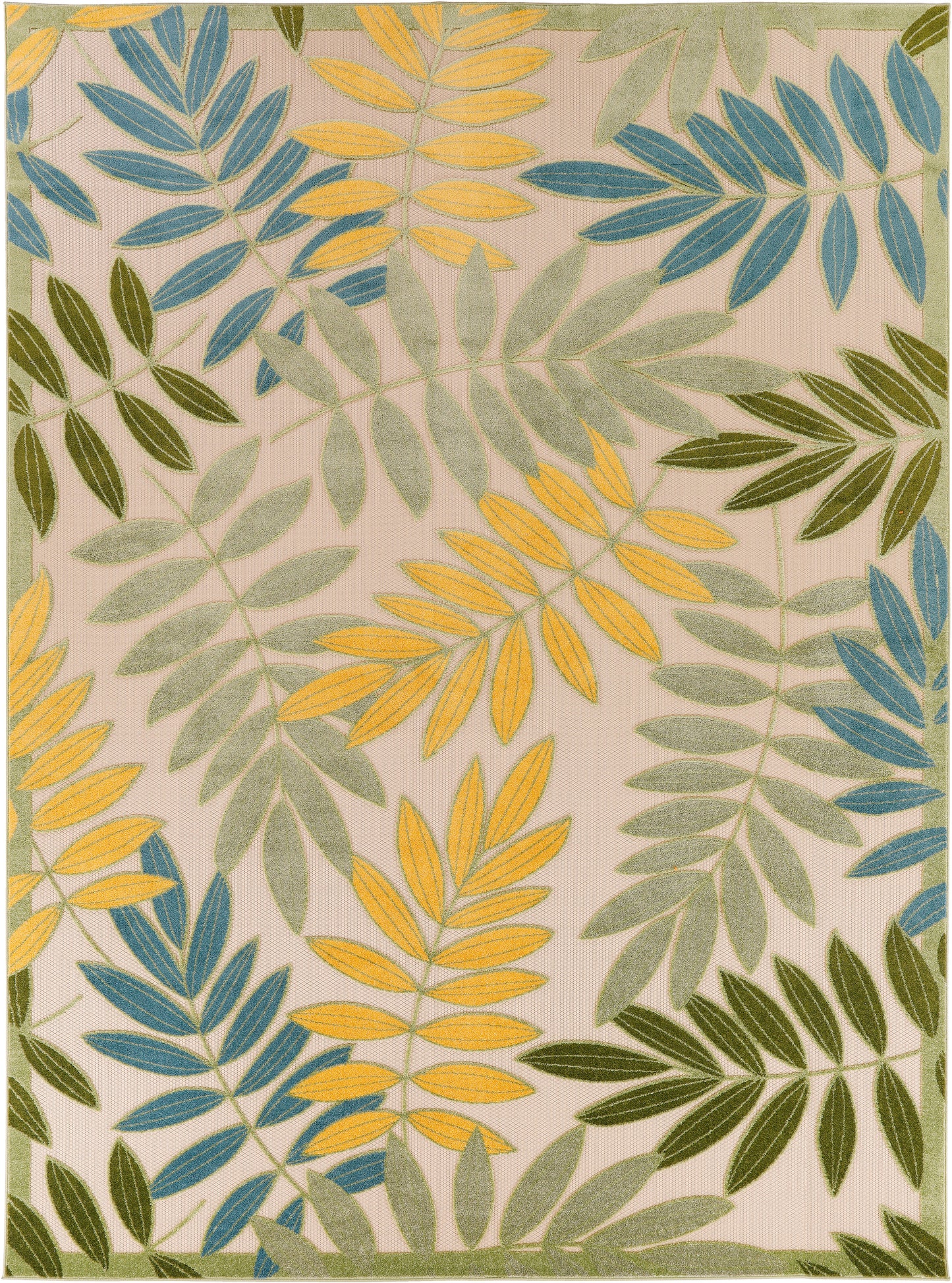 Nourison Home Aloha ALH18 Green Multicolor  Contemporary Machinemade Rug