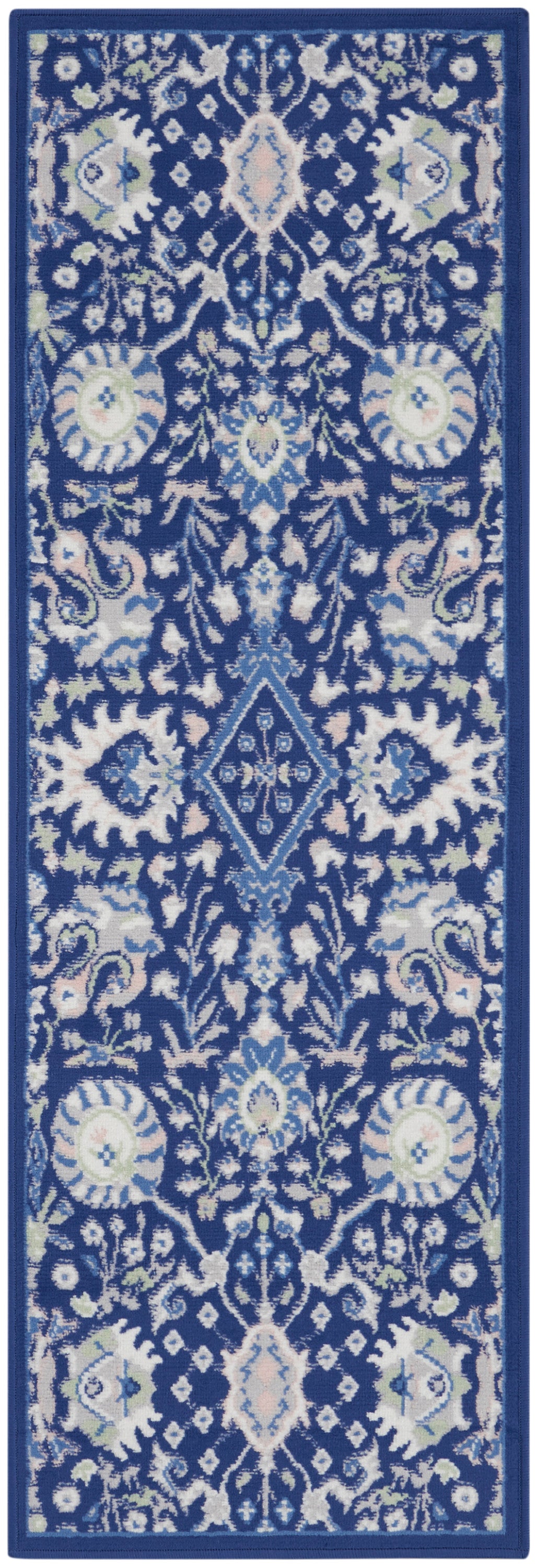 Nourison Home Whimsicle WHS10 Navy Multicolor  Traditional Machinemade Rug