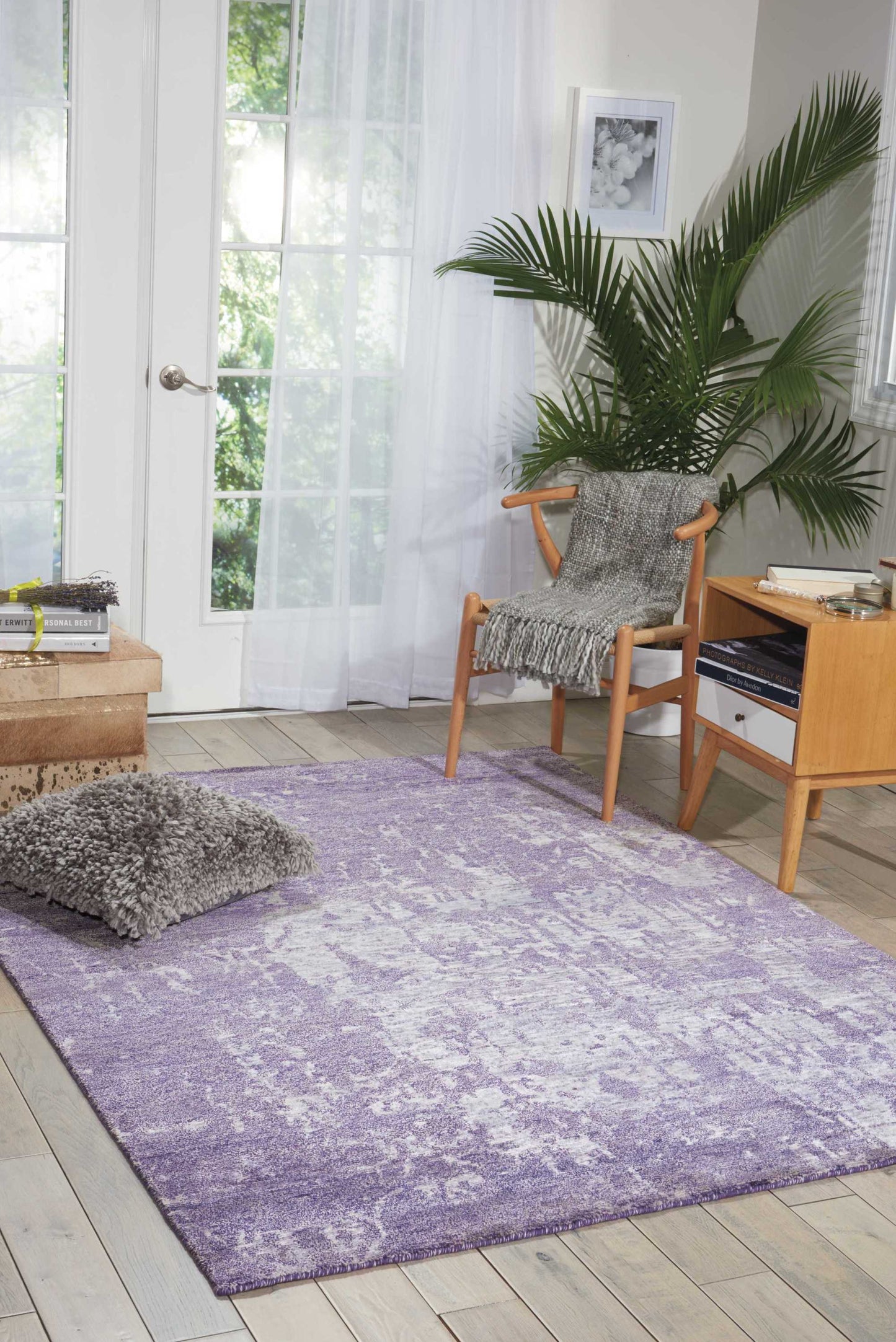 Nourison Home Silk Shadows SHA10 Amethyst  Transitional Knotted Rug