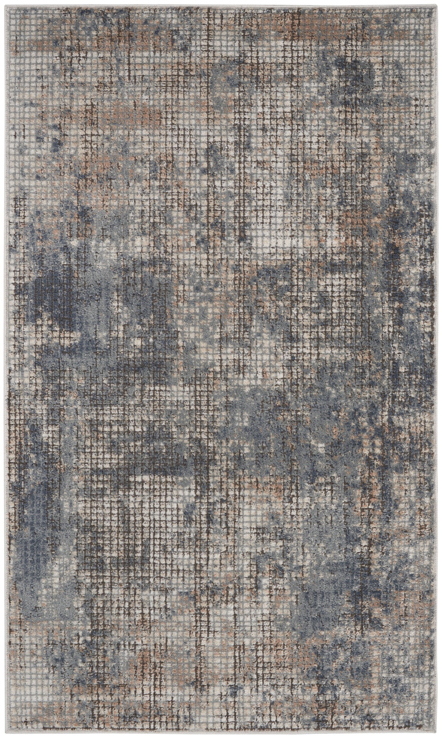 Nourison Home Quarry QUA02 Blue Beige  Contemporary Machinemade Rug