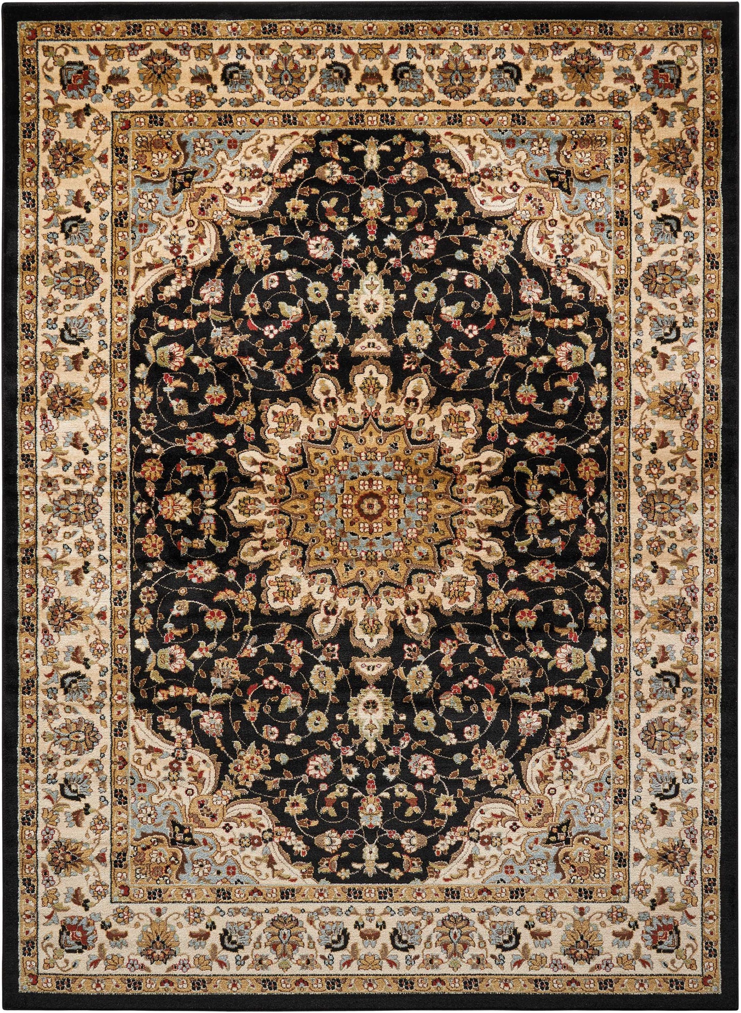 Nourison Home Delano DEL04 Black  Traditional Machinemade Rug