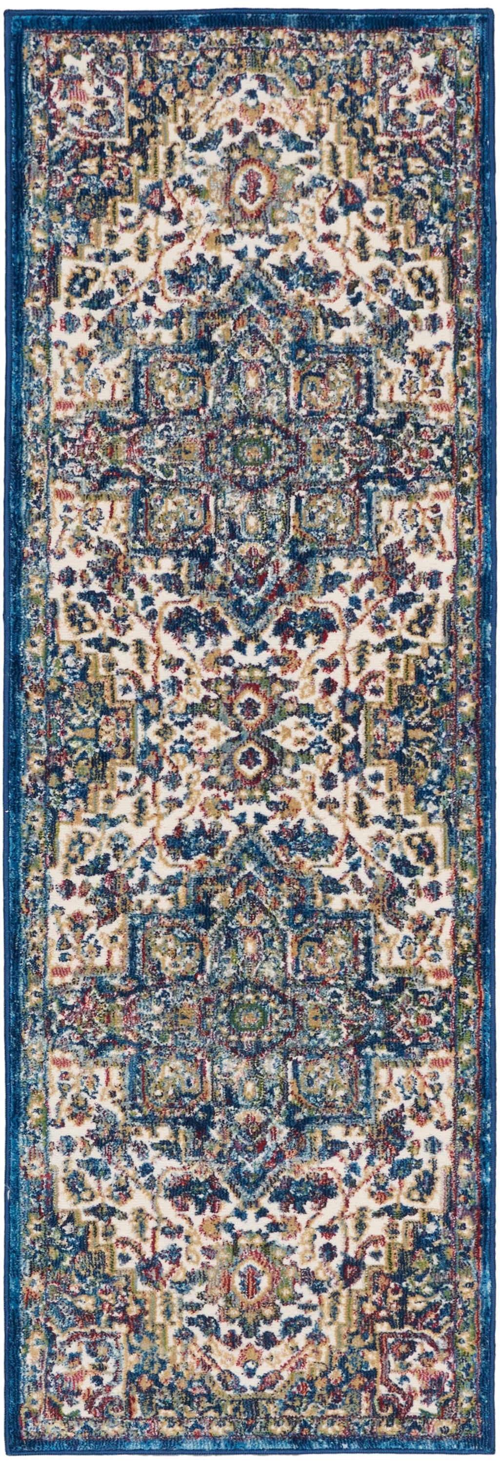 Nourison Home Ankara Global ANR15 Ivory Navy  Transitional Machinemade Rug